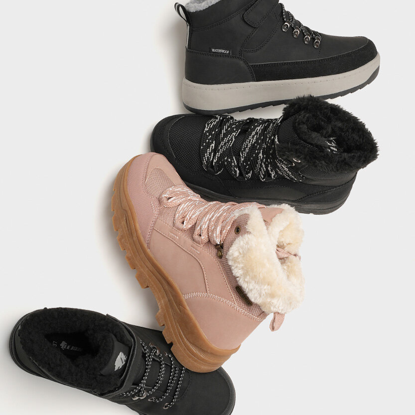Vattentäta höga sneakers och kängor i varmfoder