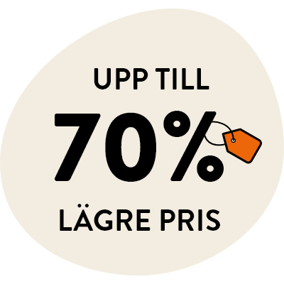 Upp till 70% lägre pris
