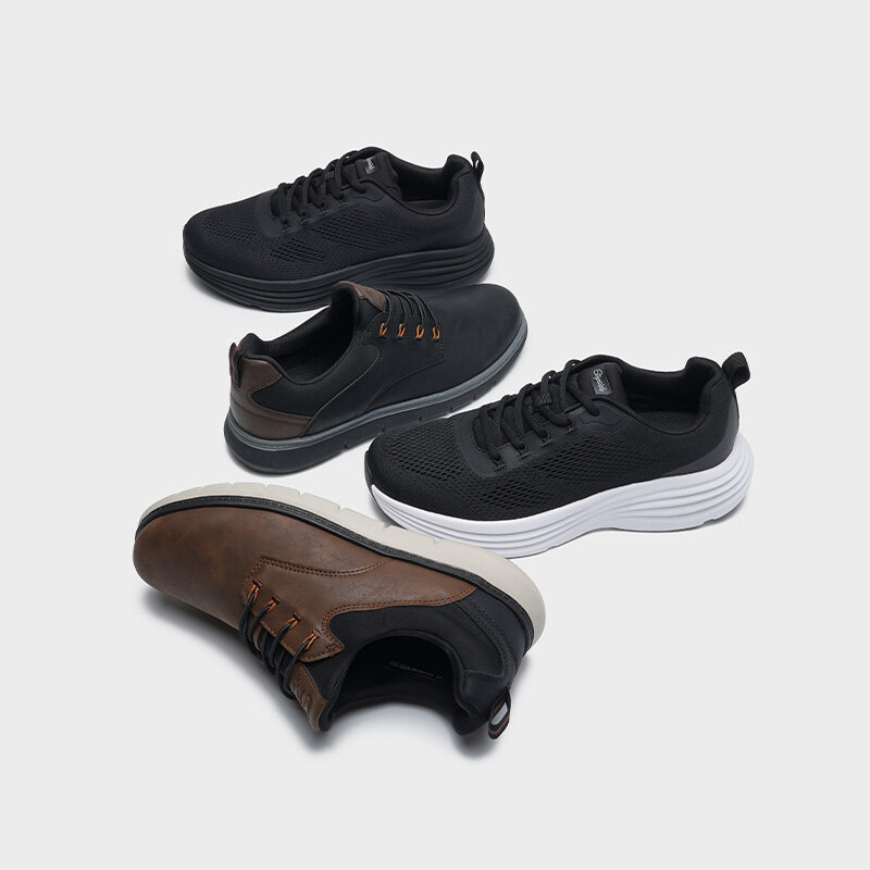 Fyra sneakers i höstens färger för herrar