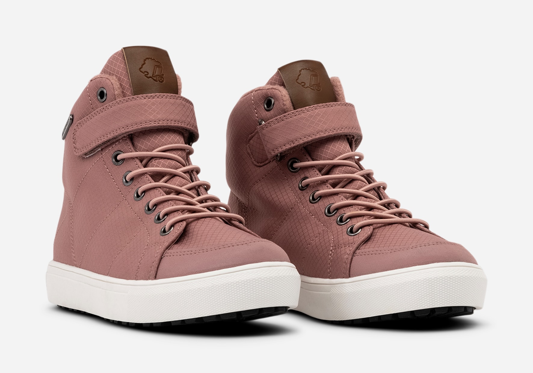 LEJON, Fleecefodrade höga sneakers waterproof Rosa