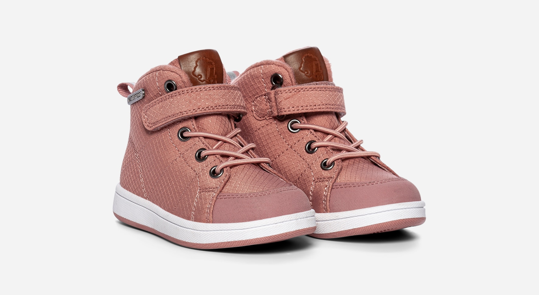 LEJON, Fleecefodrade höga sneakers waterproof Rosa