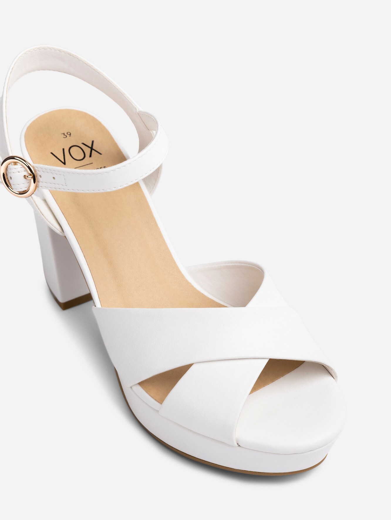 VOX, Sandaletter med platåsula Vita