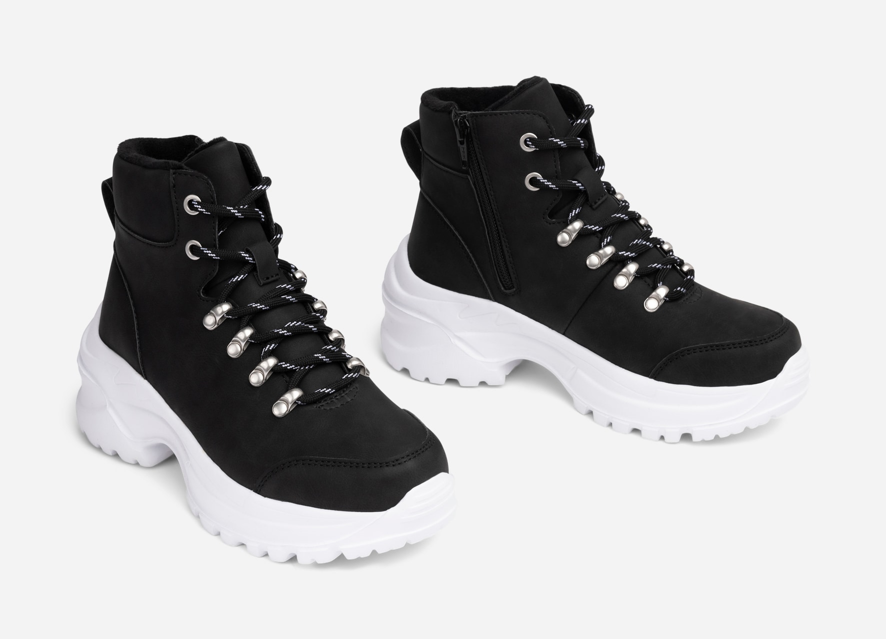 ZOEY, Fleecefodrade höga sneakers Svarta