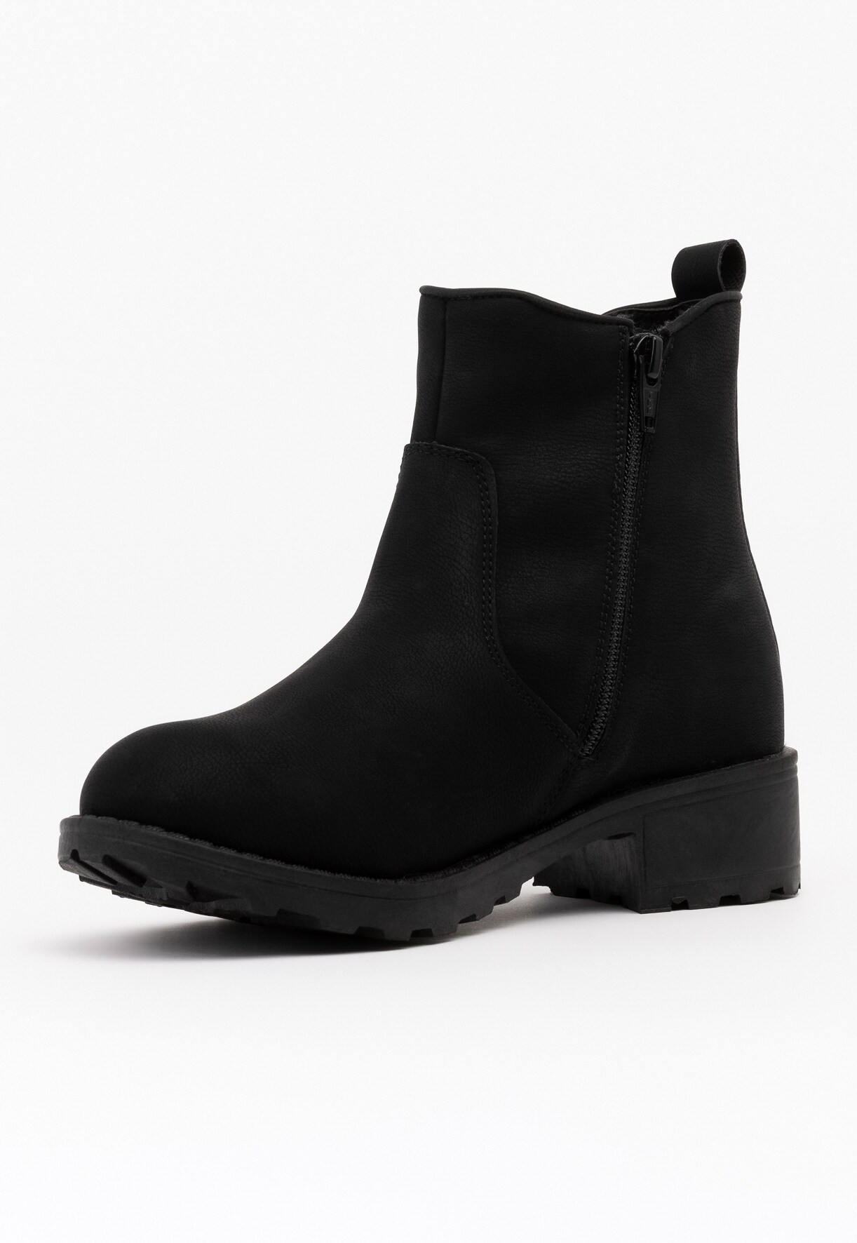 ZOEY, Varmfodrade boots med dragkedja Svarta