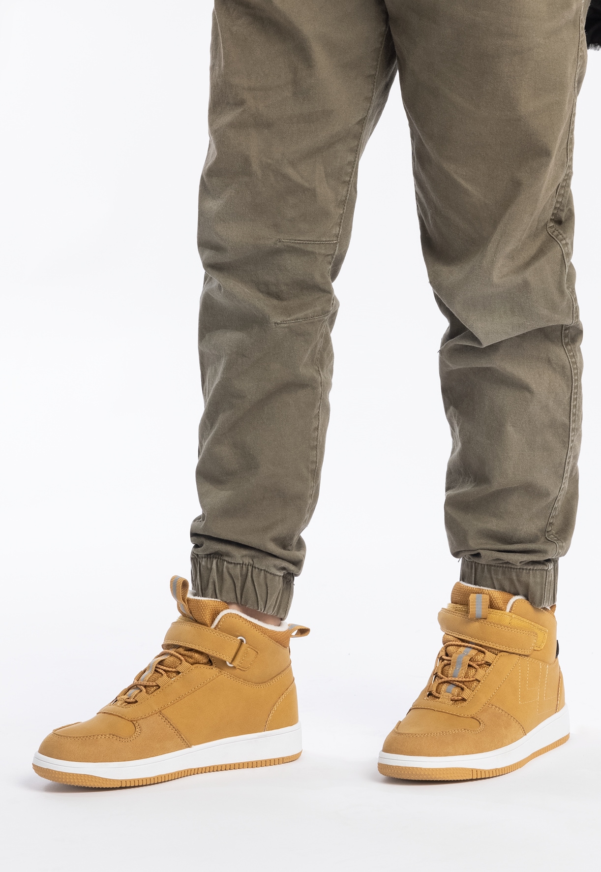 LEJON, Fleecefodrade höga sneakers waterproof Gula