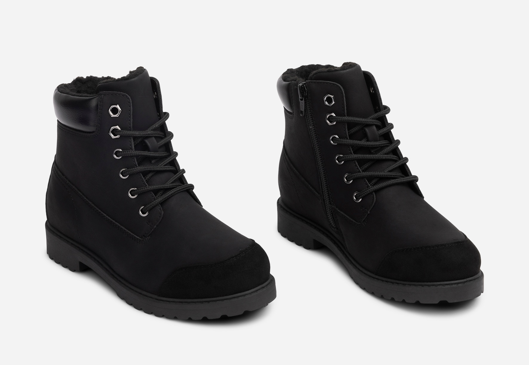 LEJON, Varmfodrade kängor Svarta