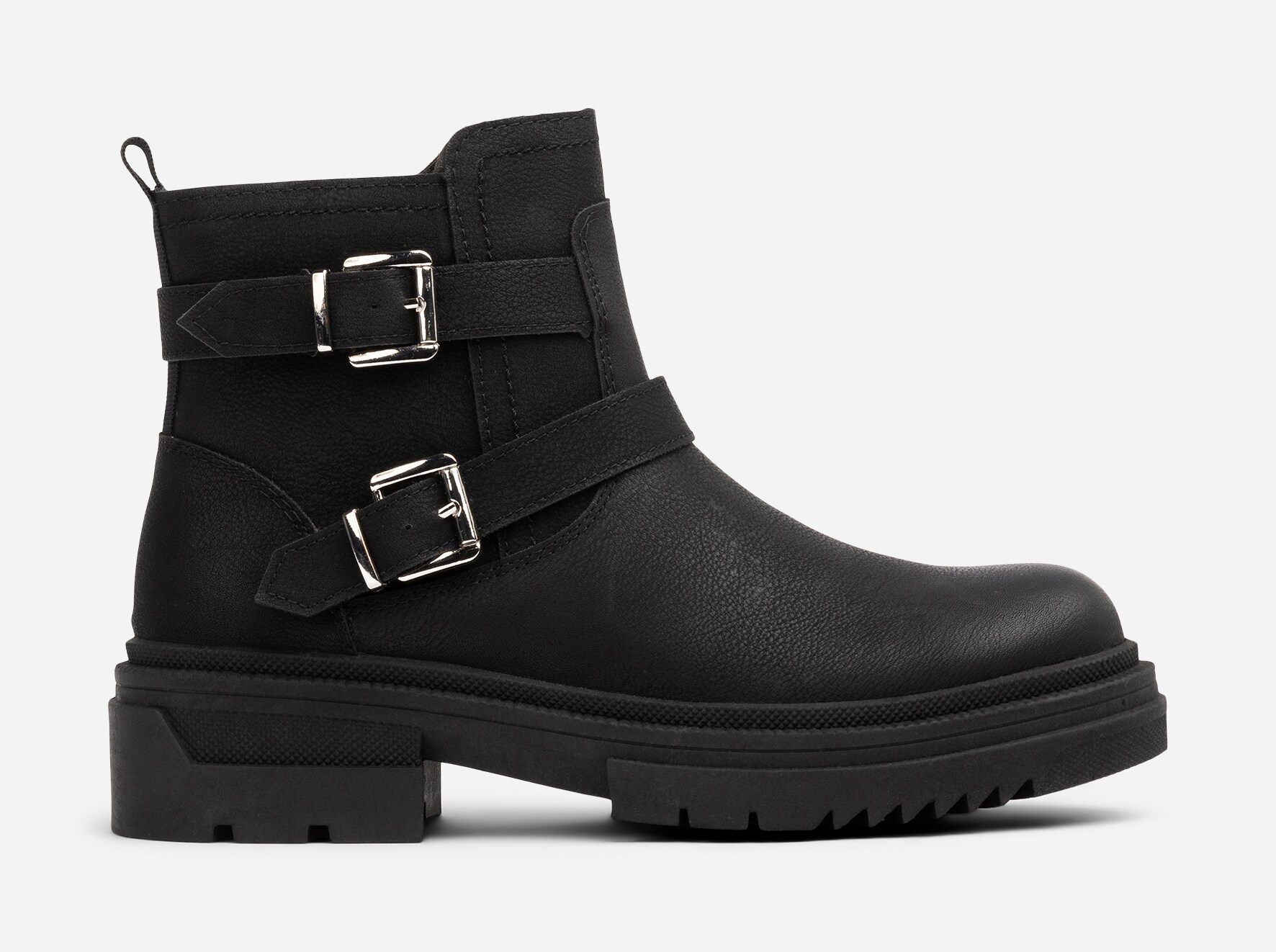 CLOU, Varmfodrade boots med spänne Svarta