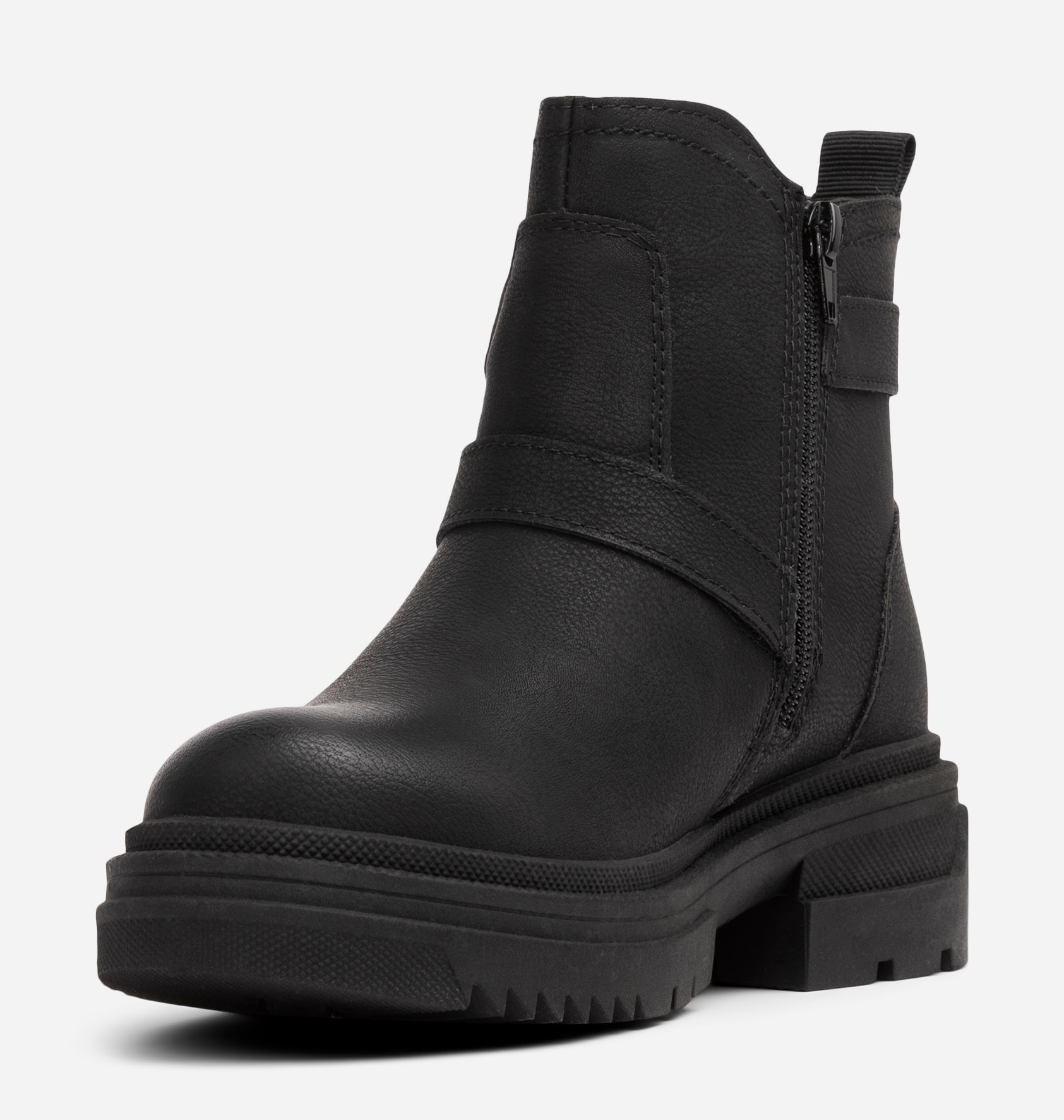 CLOU, Varmfodrade boots med spänne Svarta