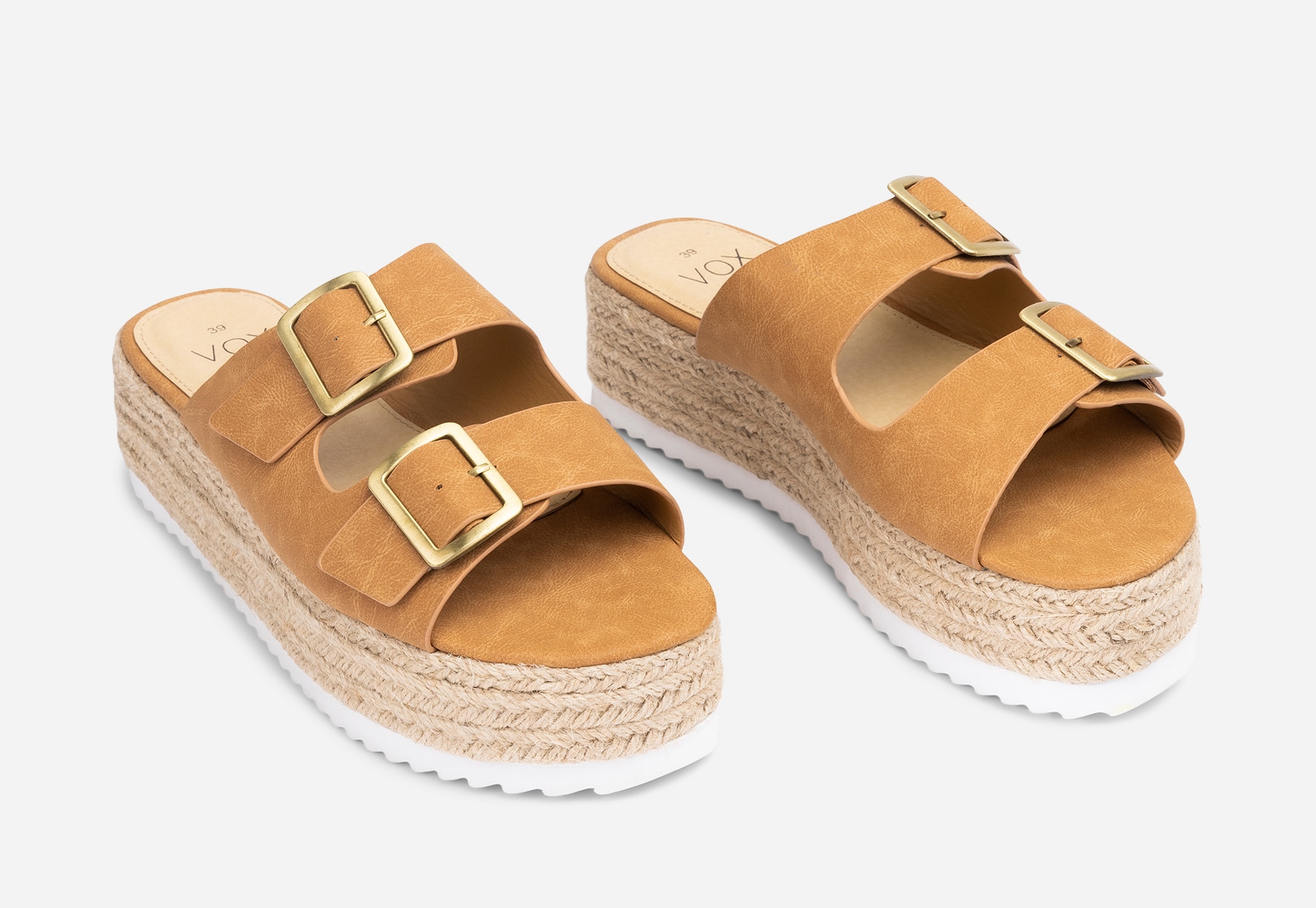 VOX, Sandaler med platåsula Bruna