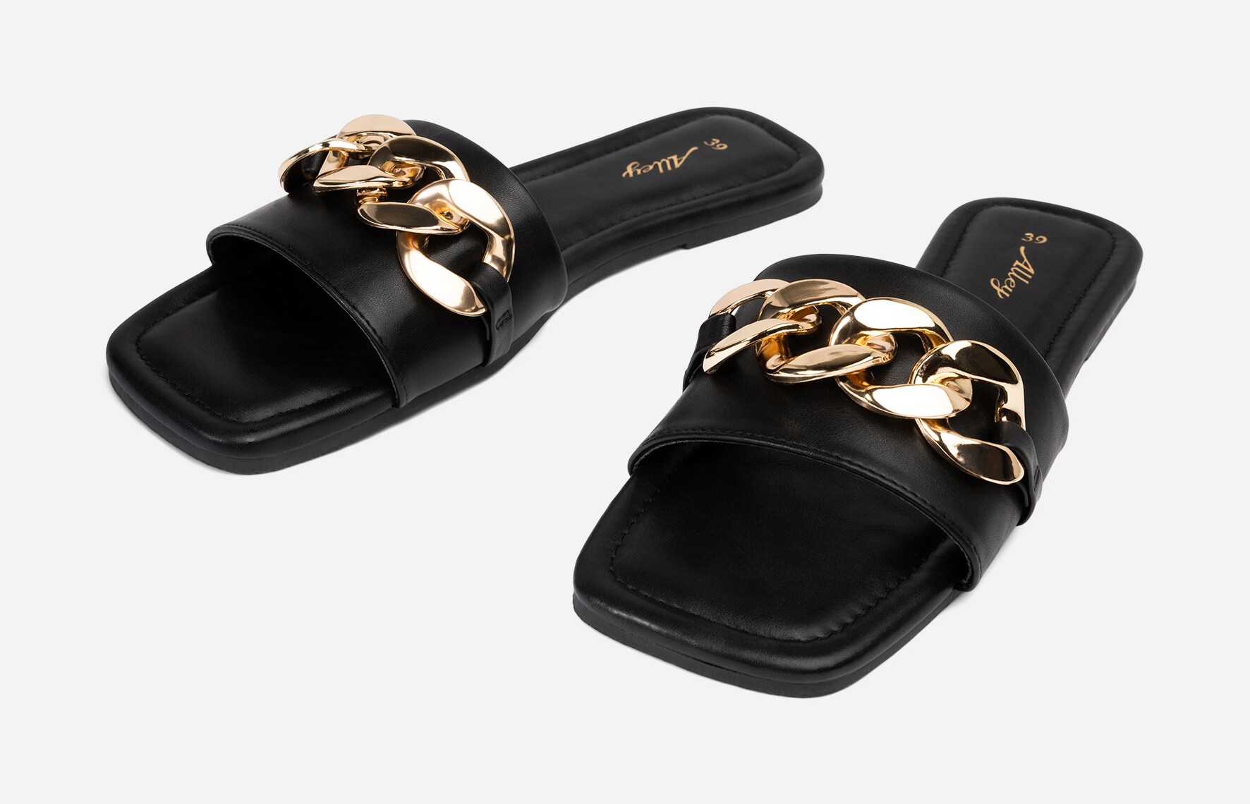ALLEY, Sandaler med kedja Svarta
