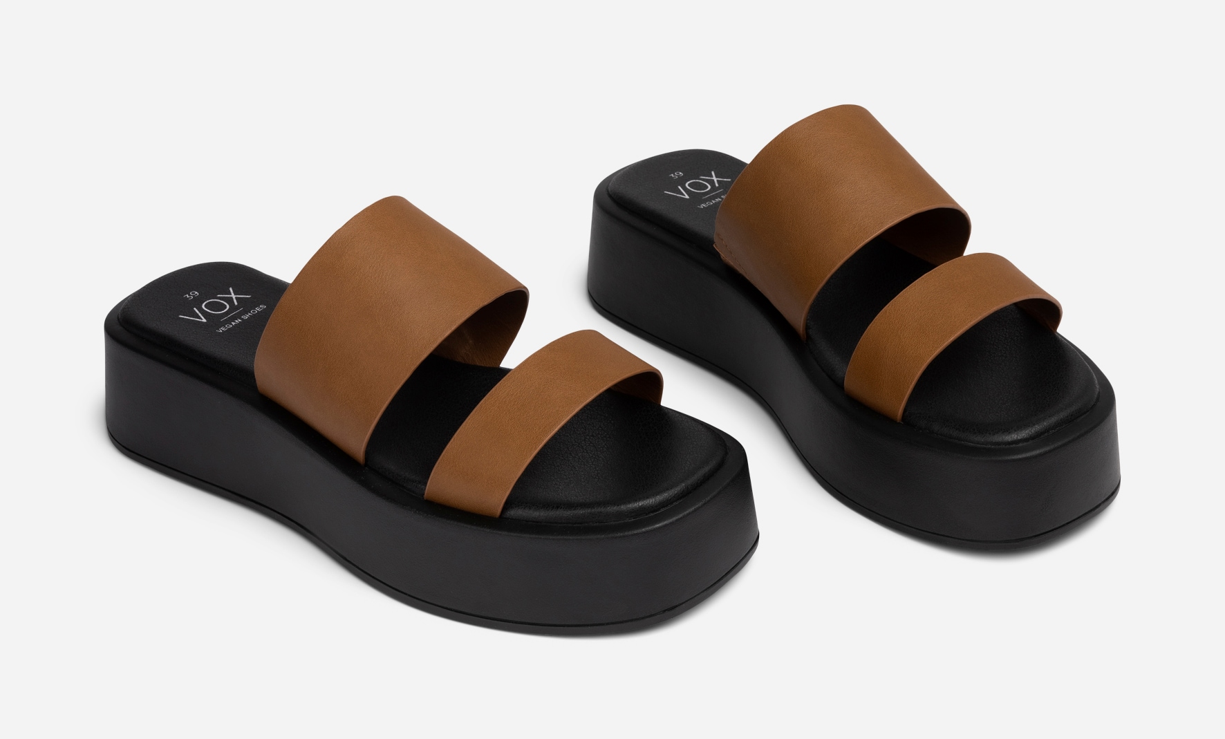 VOX, Sandaletter med platåsula Bruna