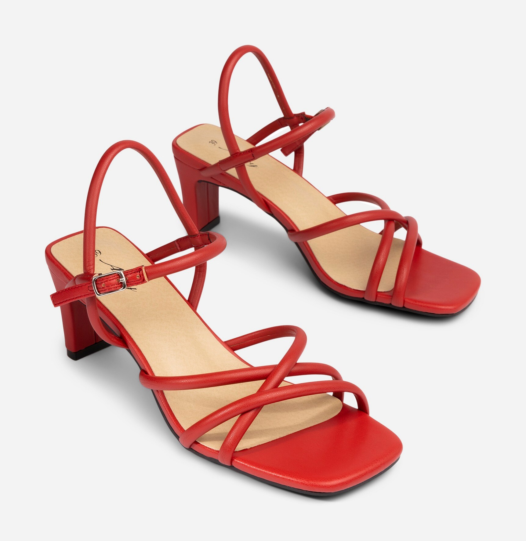 ALLEY, Sandaletter med remmar Röda