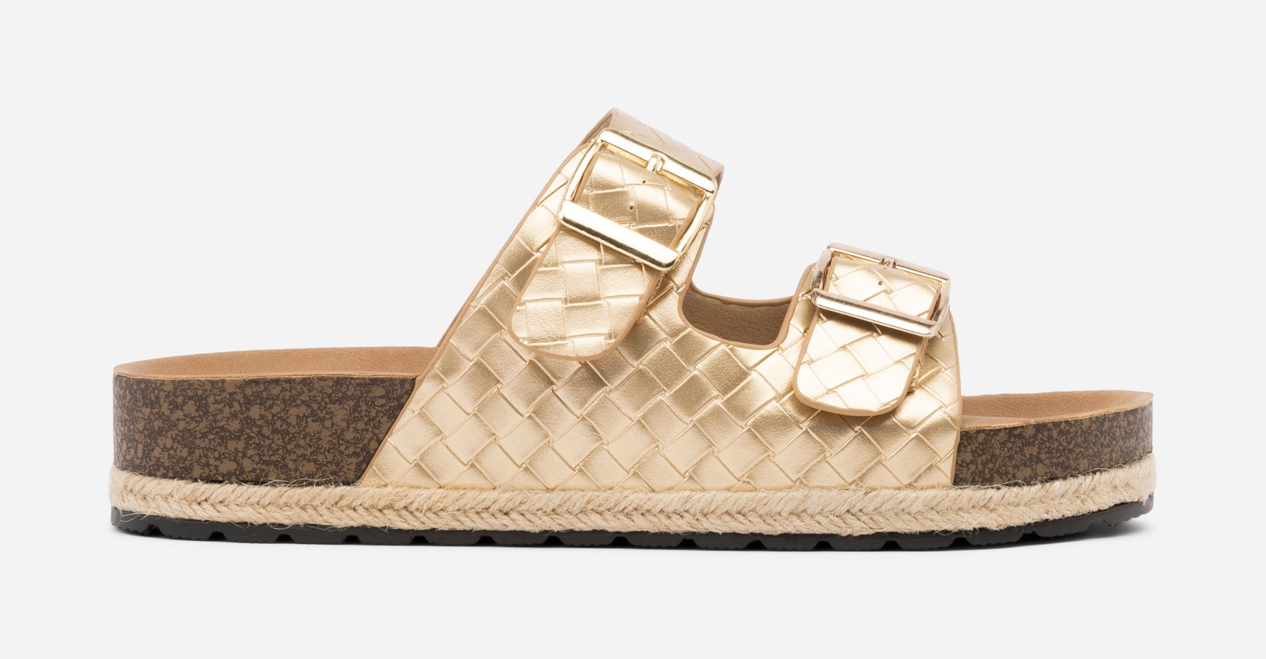 CLAUDIA GHIZZANI, Sandaler med spänne Metallfärgade