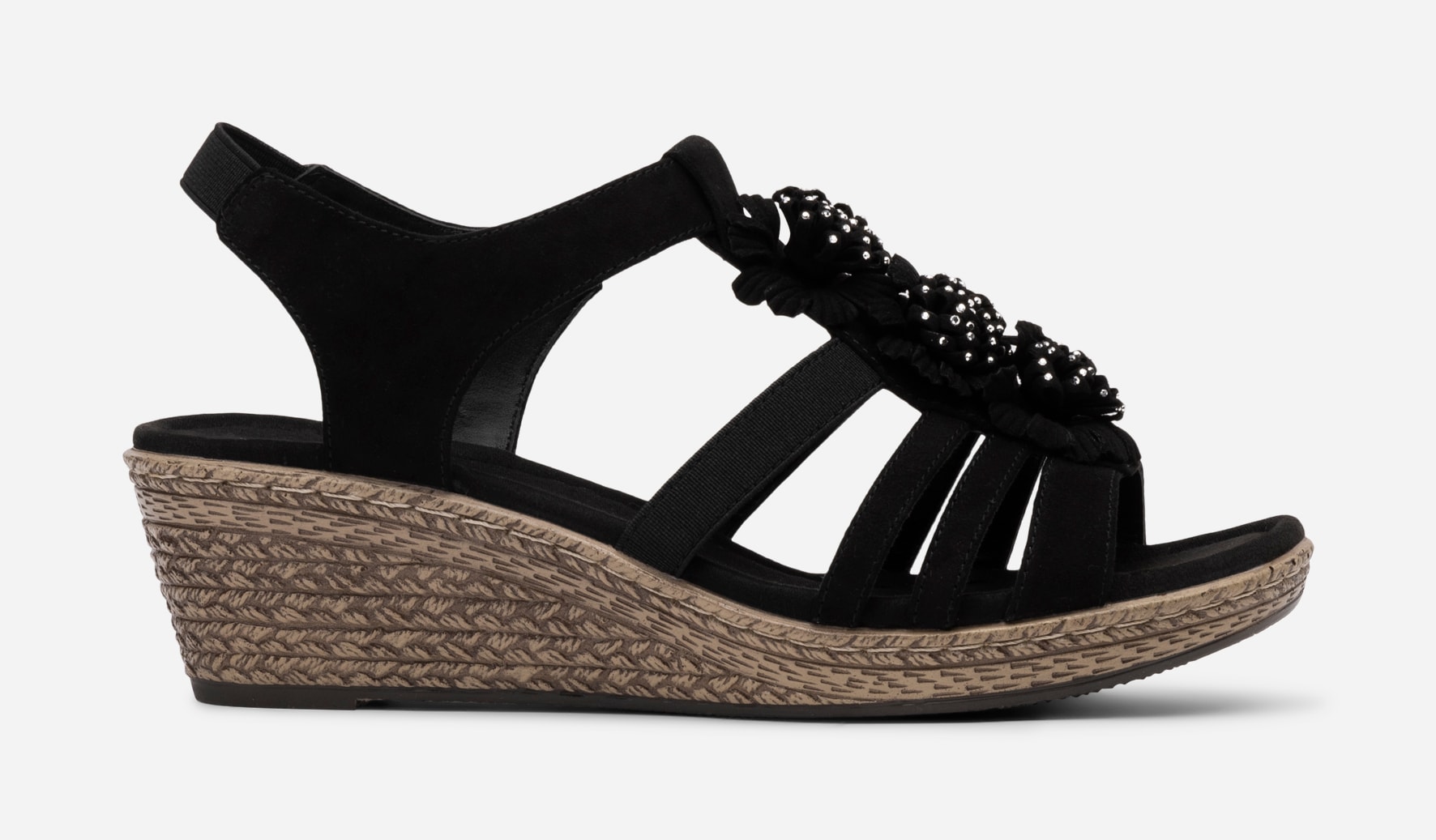 ALLEY COMFORT, Sandaletter med repsula Svarta