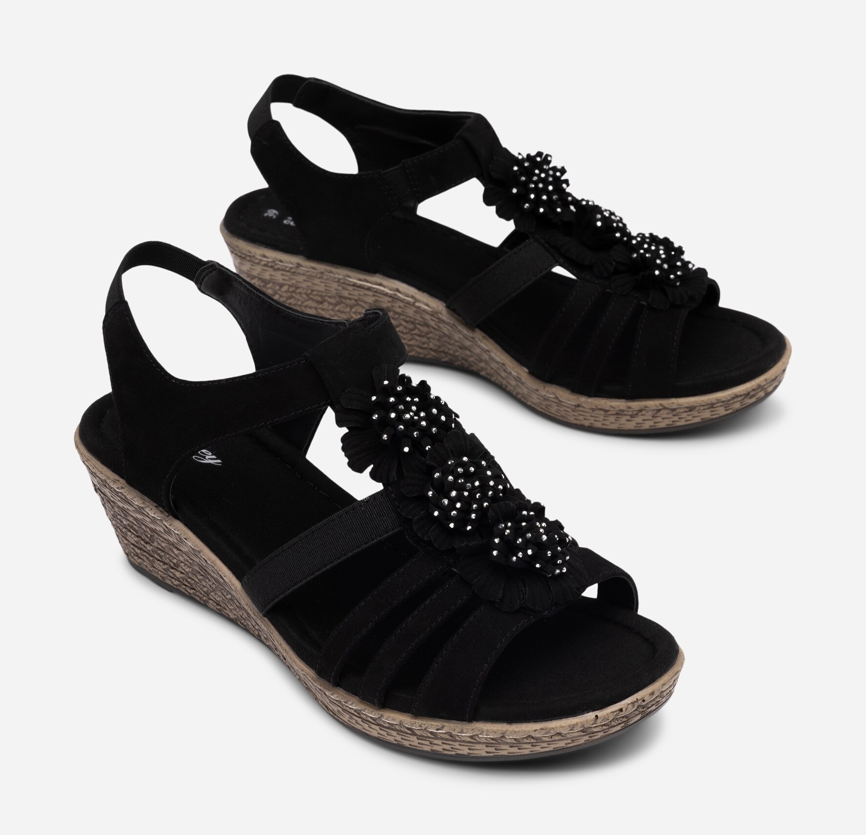 ALLEY COMFORT, Sandaletter med repsula Svarta