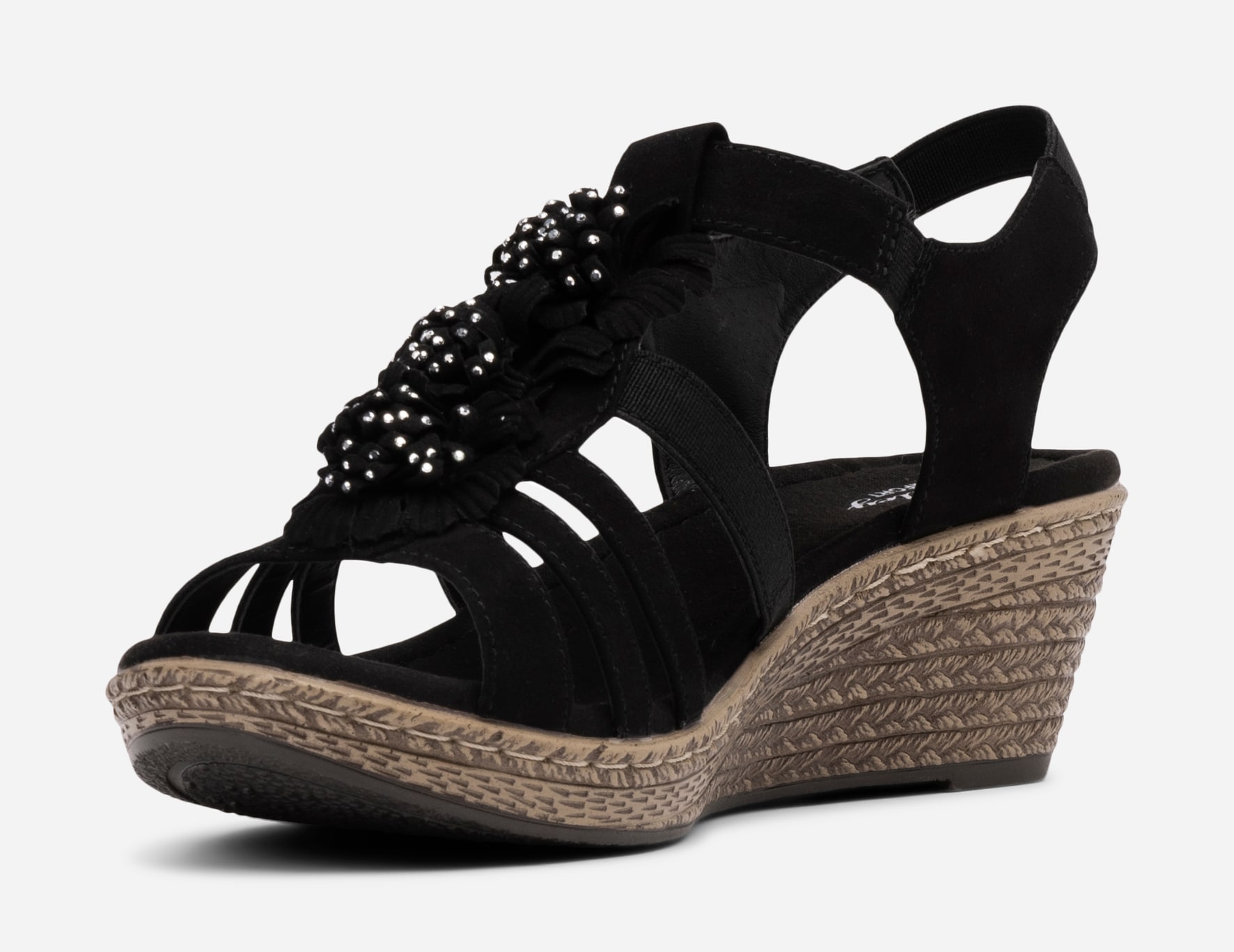 ALLEY COMFORT, Sandaletter med repsula Svarta