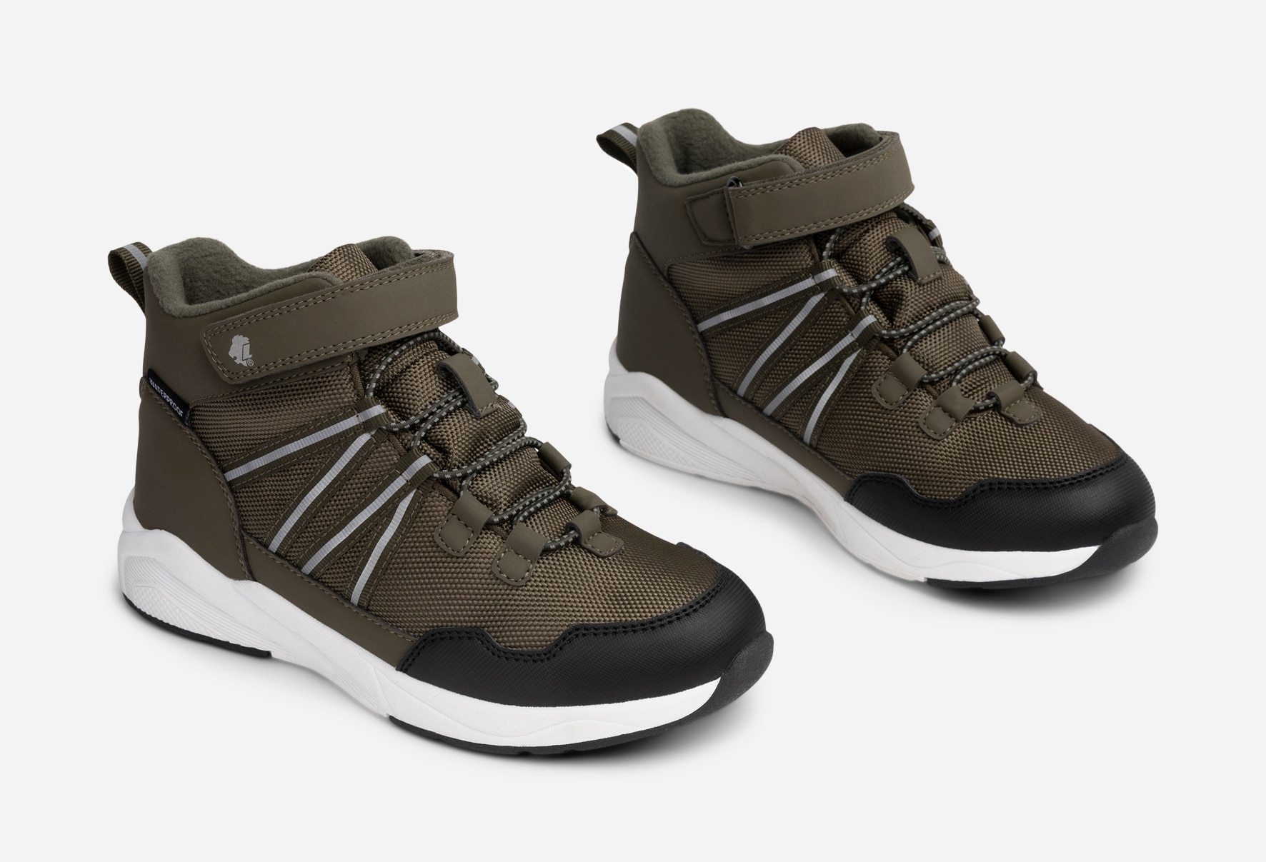 LEJON, Fleecefodrade höga sneakers waterproof Gröna