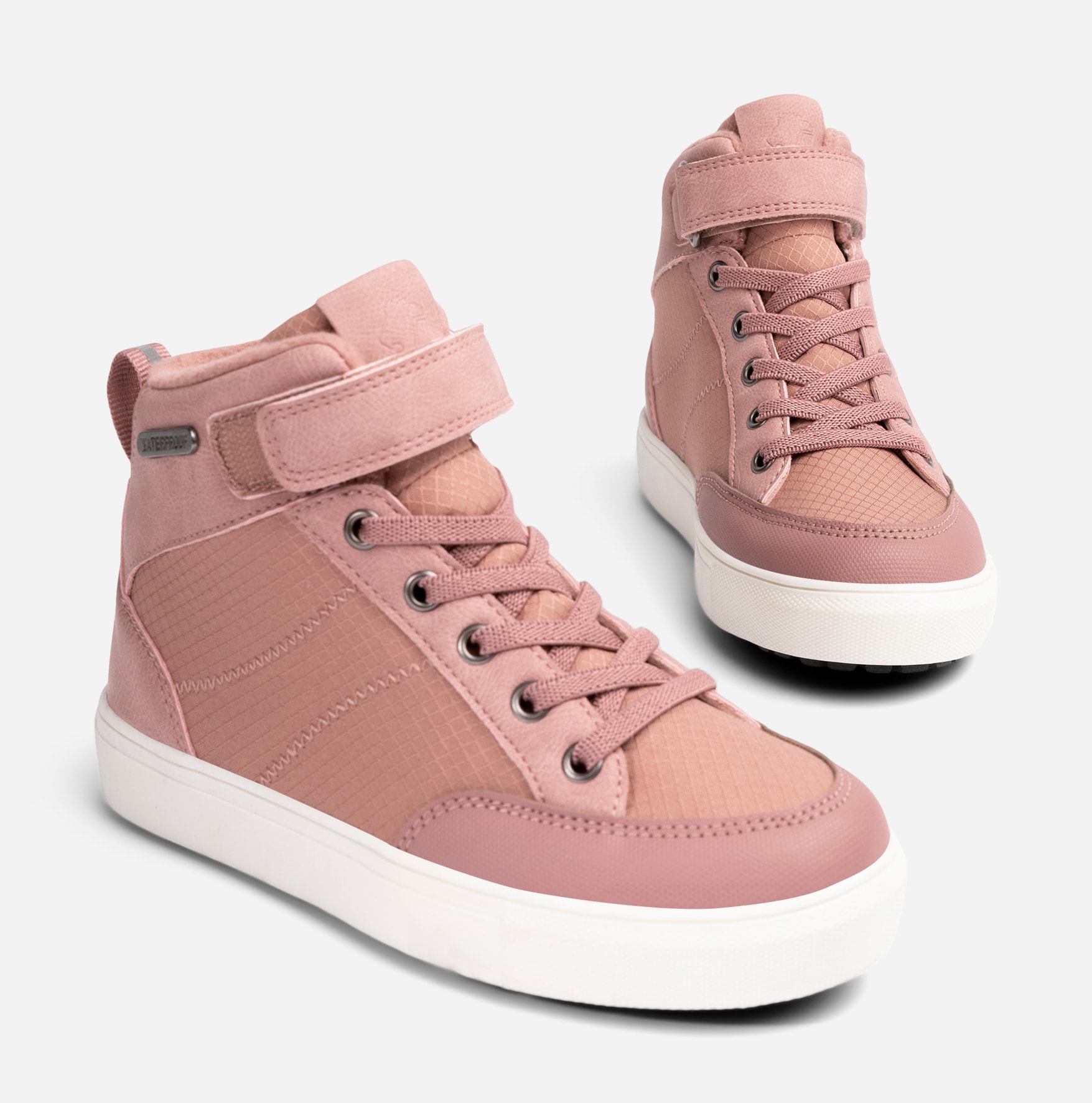 LEJON, Fleecefodrade höga sneakers waterproof Rosa