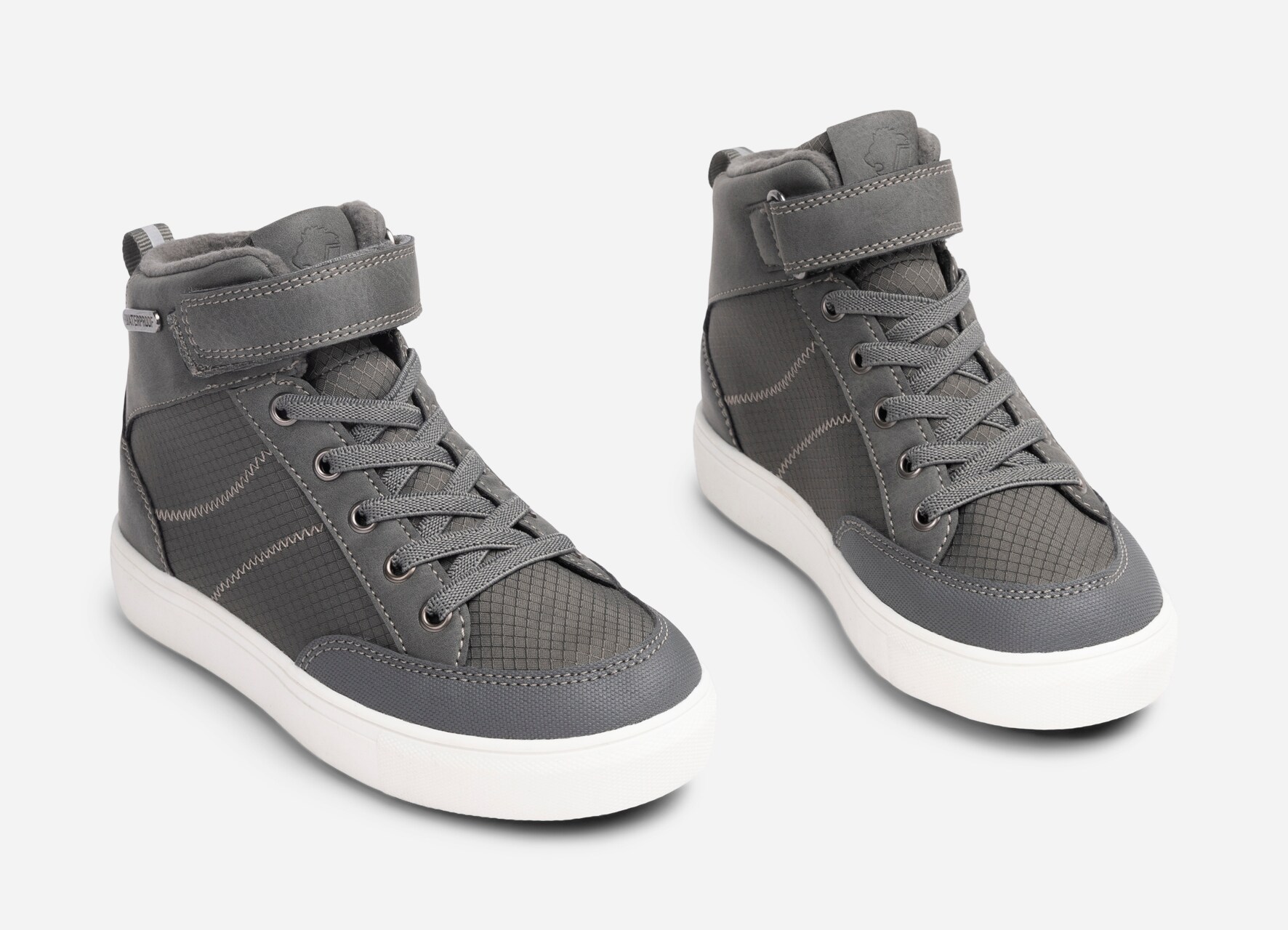 LEJON, Fleecefodrade höga sneakers waterproof Gråa