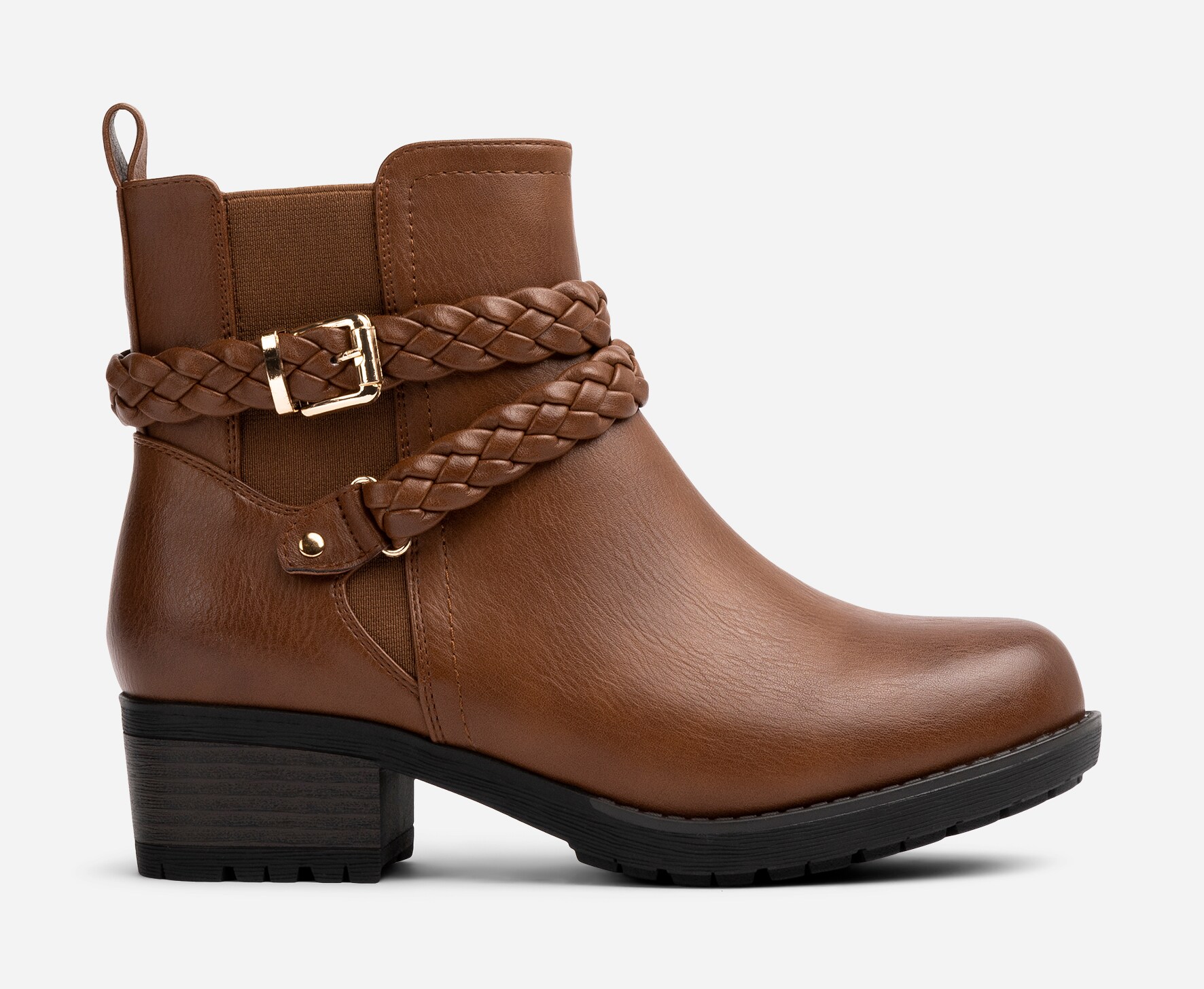 ALLEY COMFORT, Varmfodrade boots med spänne Bruna