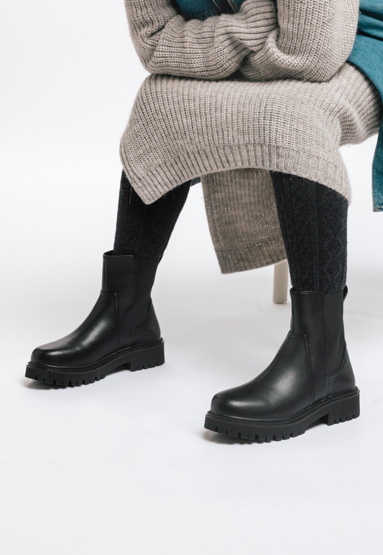 ALLEY, Varmfodrade chelseaboots Svarta