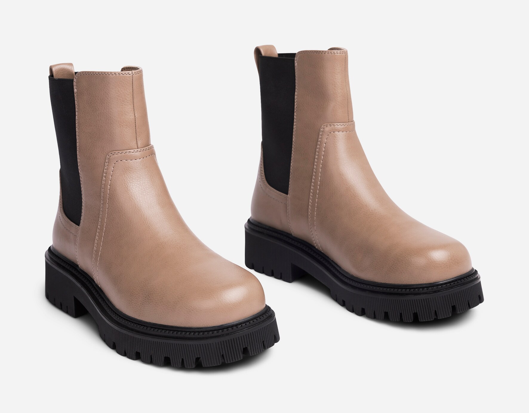 ALLEY, Varmfodrade chelseaboots Beigea