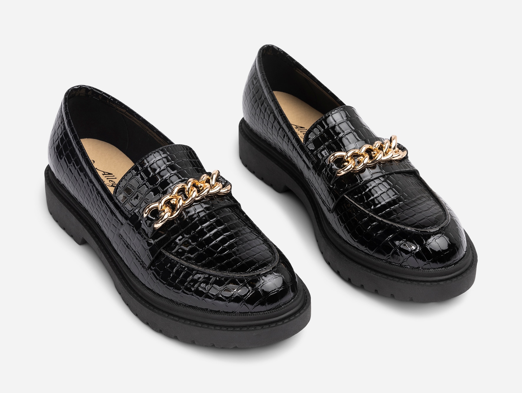 ALLEY COMFORT, Loafers med kedja Svarta