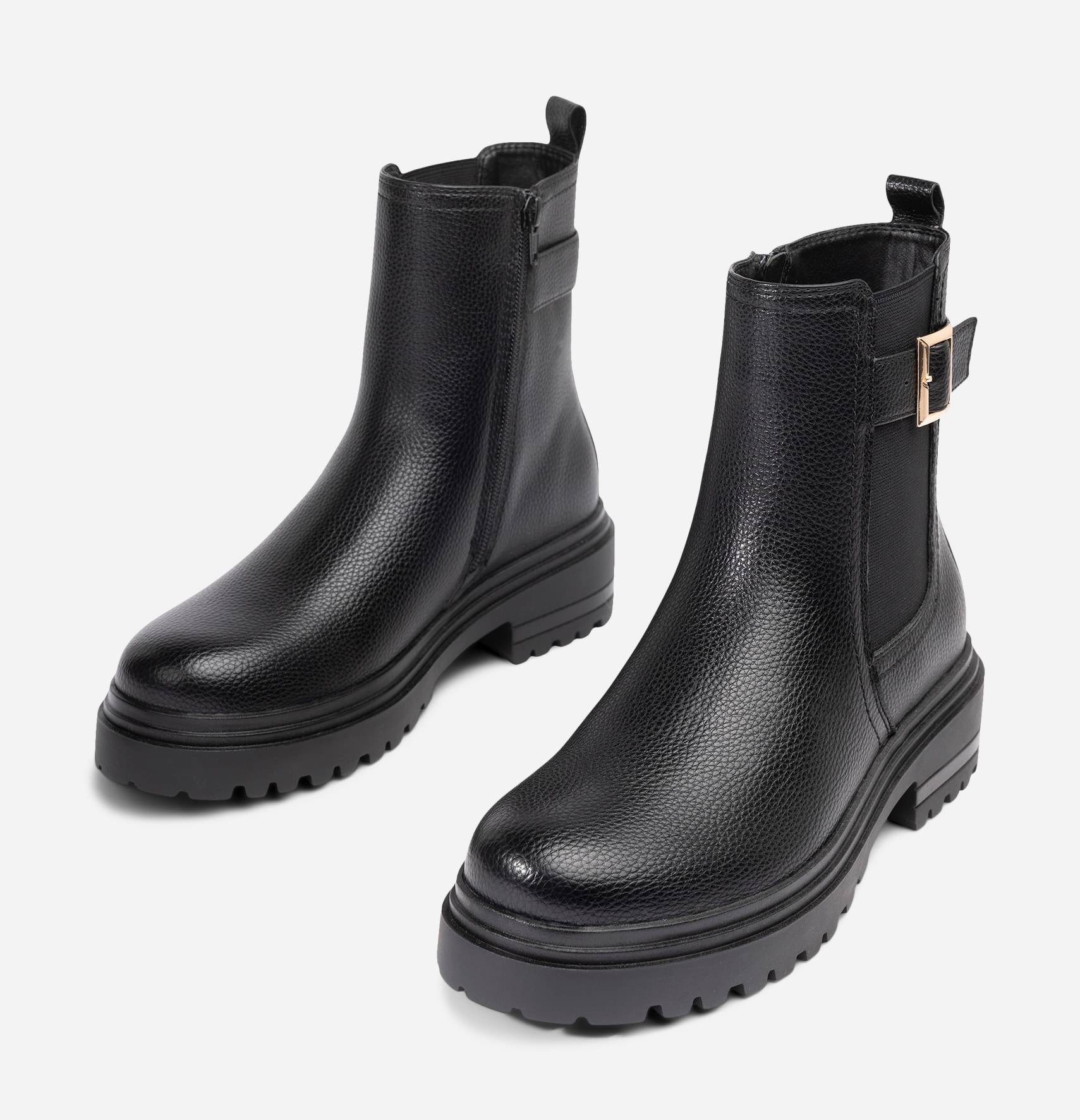 ALLEY, Boots med spänne Svarta