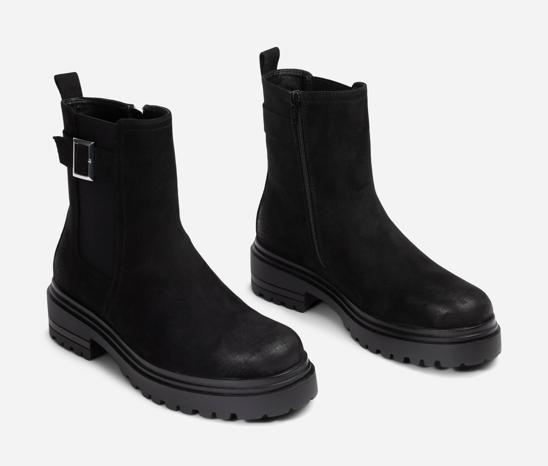 ALLEY, Boots med spänne Svarta