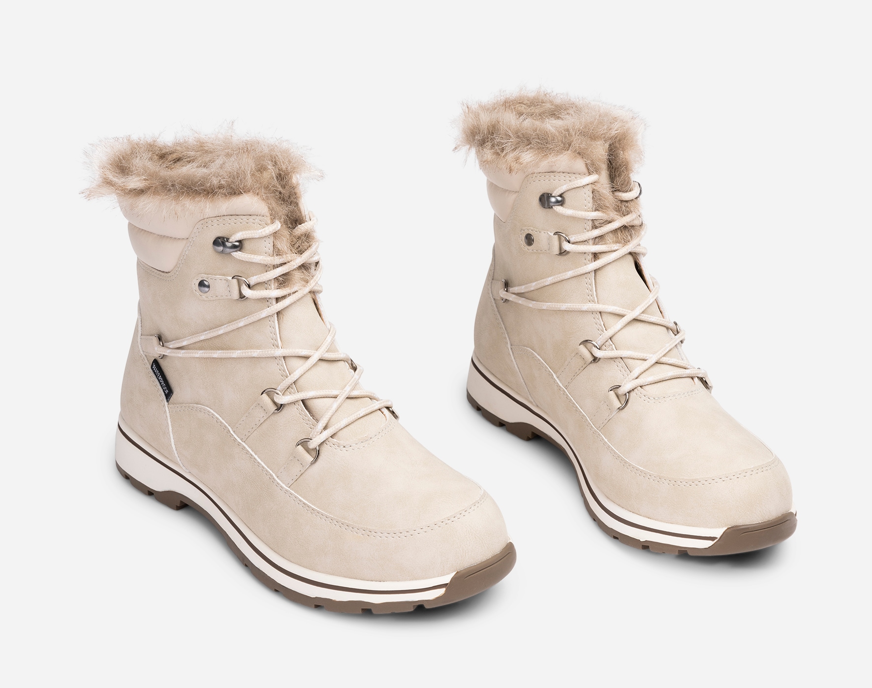 LEJON, Varmfodrade kängor waterproof Beigea