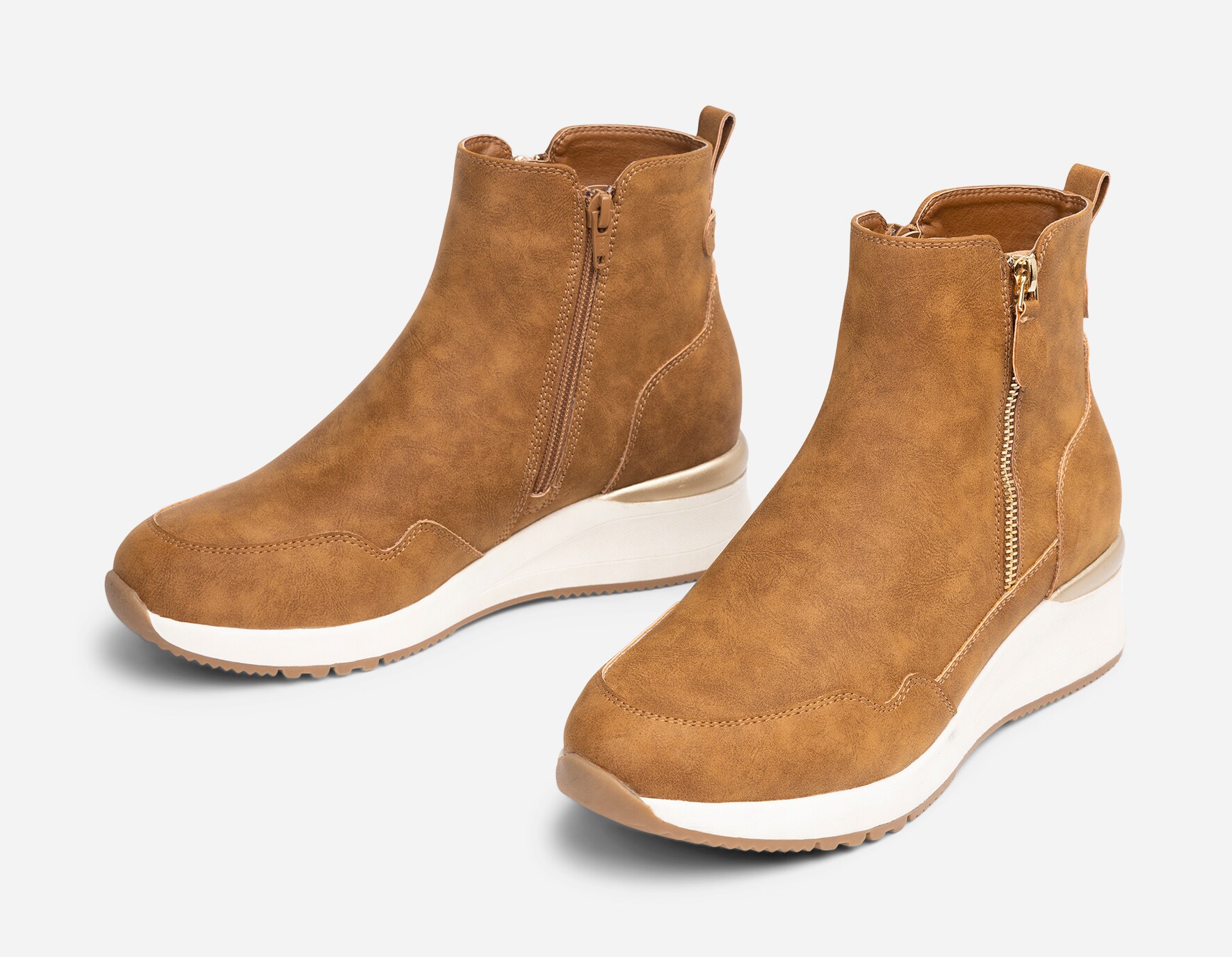 ALLEY COMFORT, Boots med dragkedja Bruna