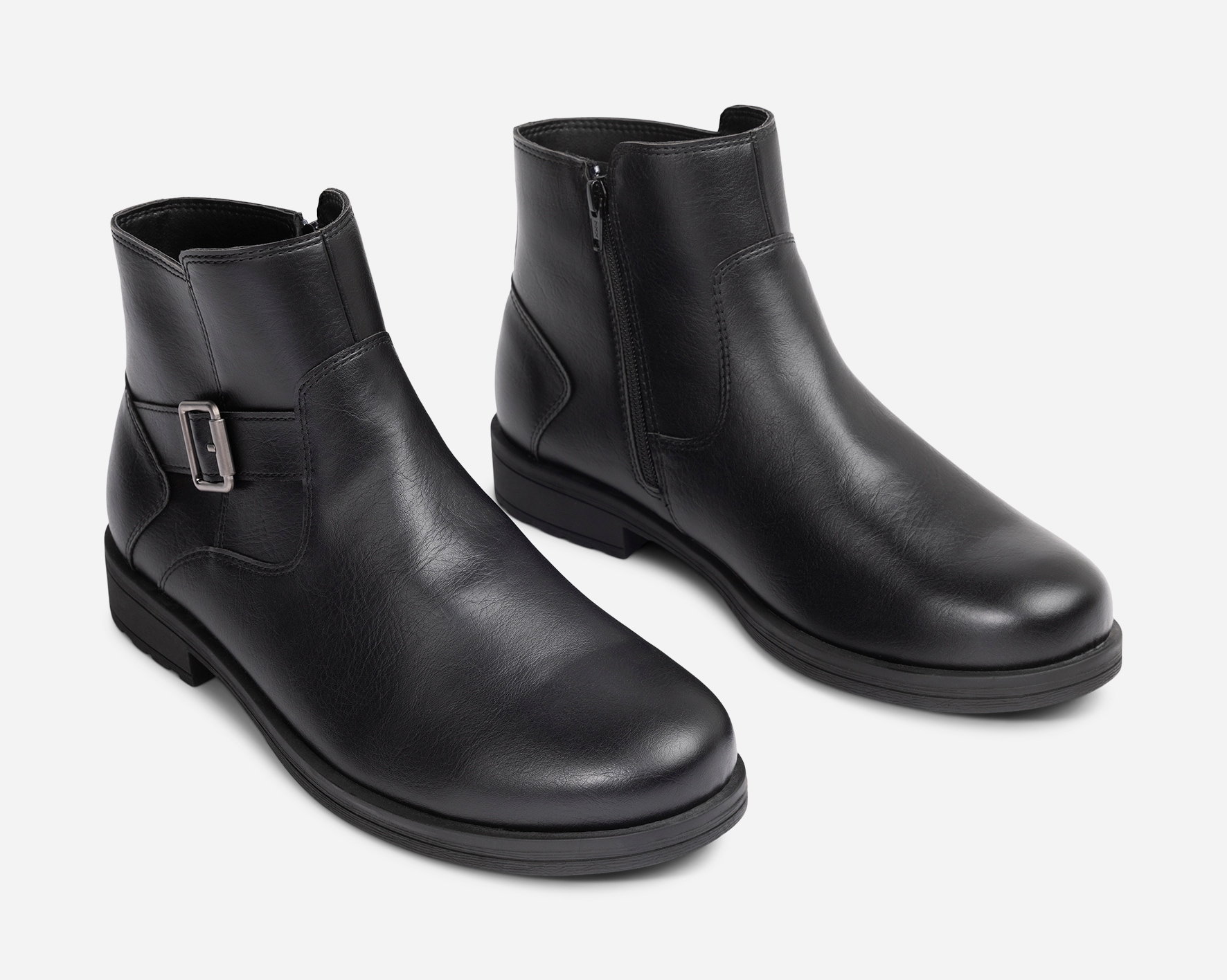 STEPSIDE, Varmfodrade boots med dragkedja Svarta