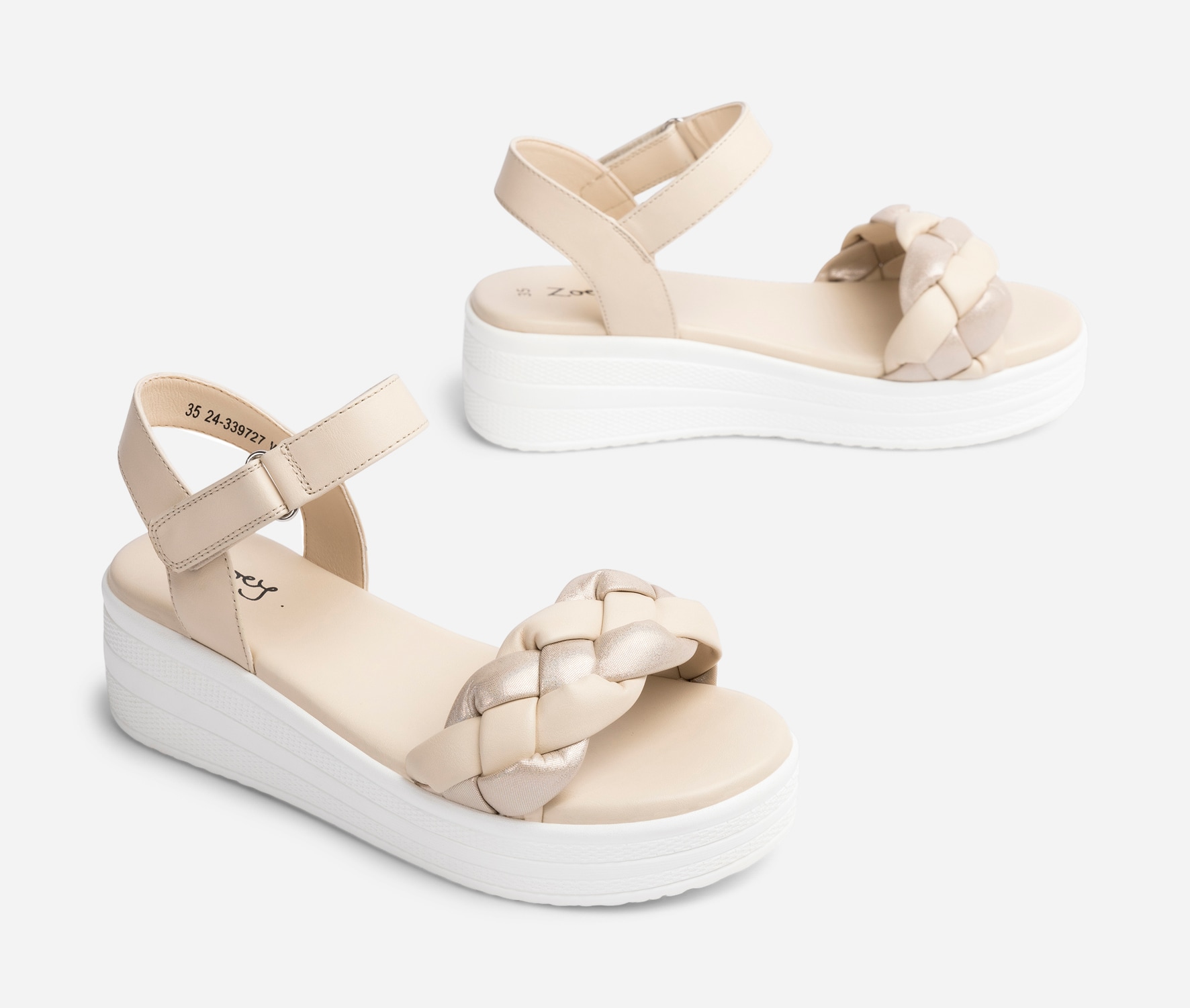 ZOEY, Sandaler med platåsula Beigea