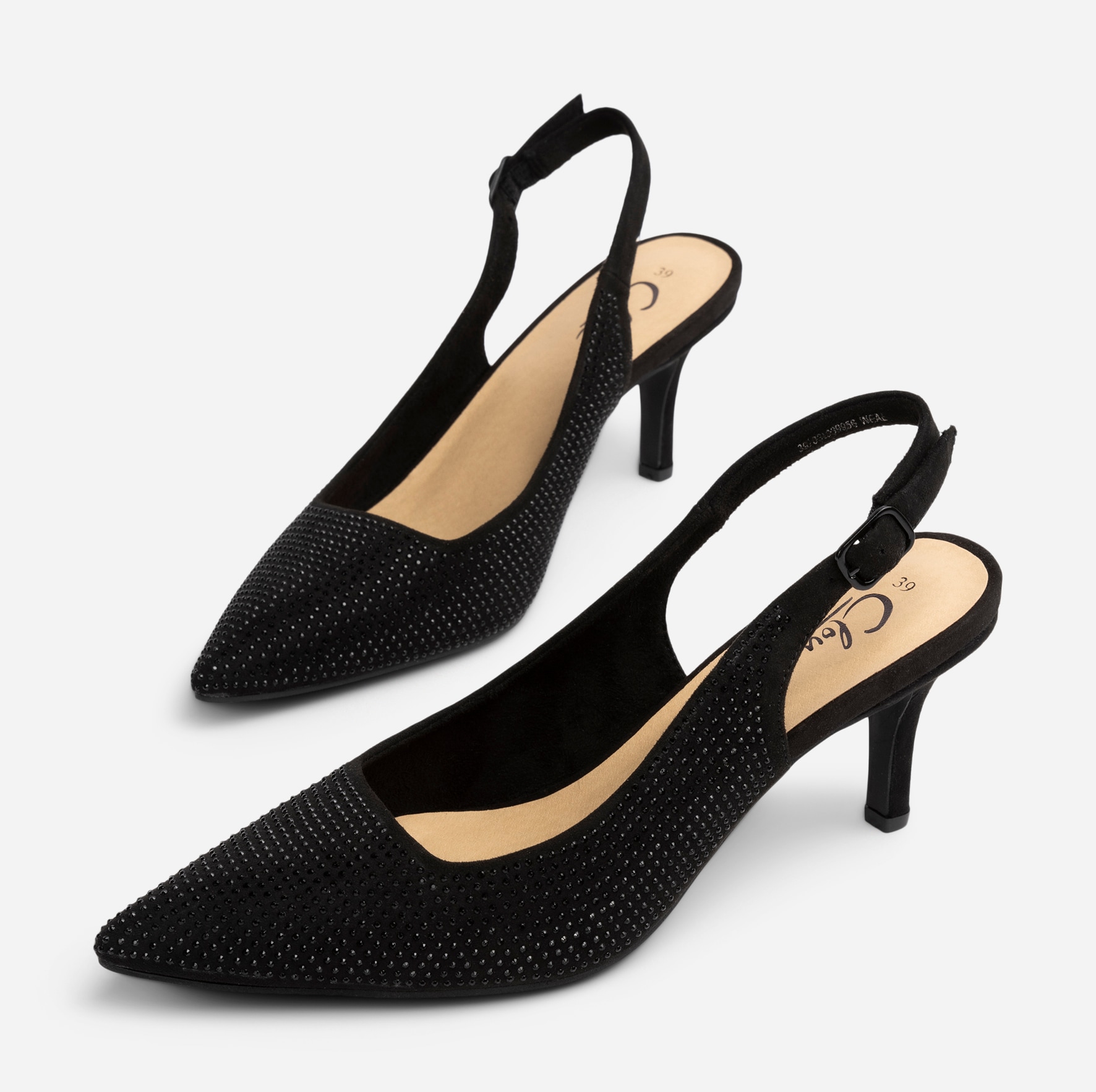CLOU, Pumps med slingback Svarta