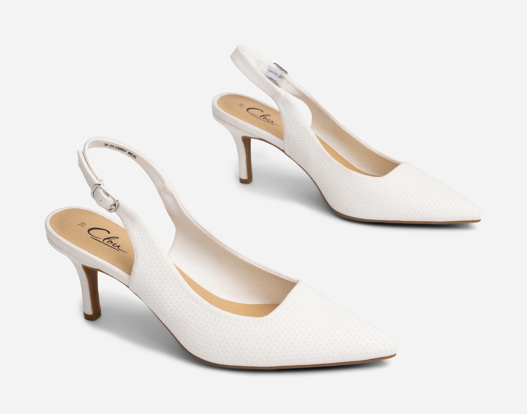 CLOU, Pumps med slingback Vita
