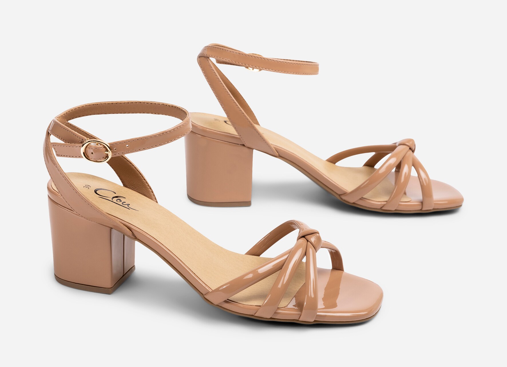 CLOU, Sandaletter med remmar Bruna