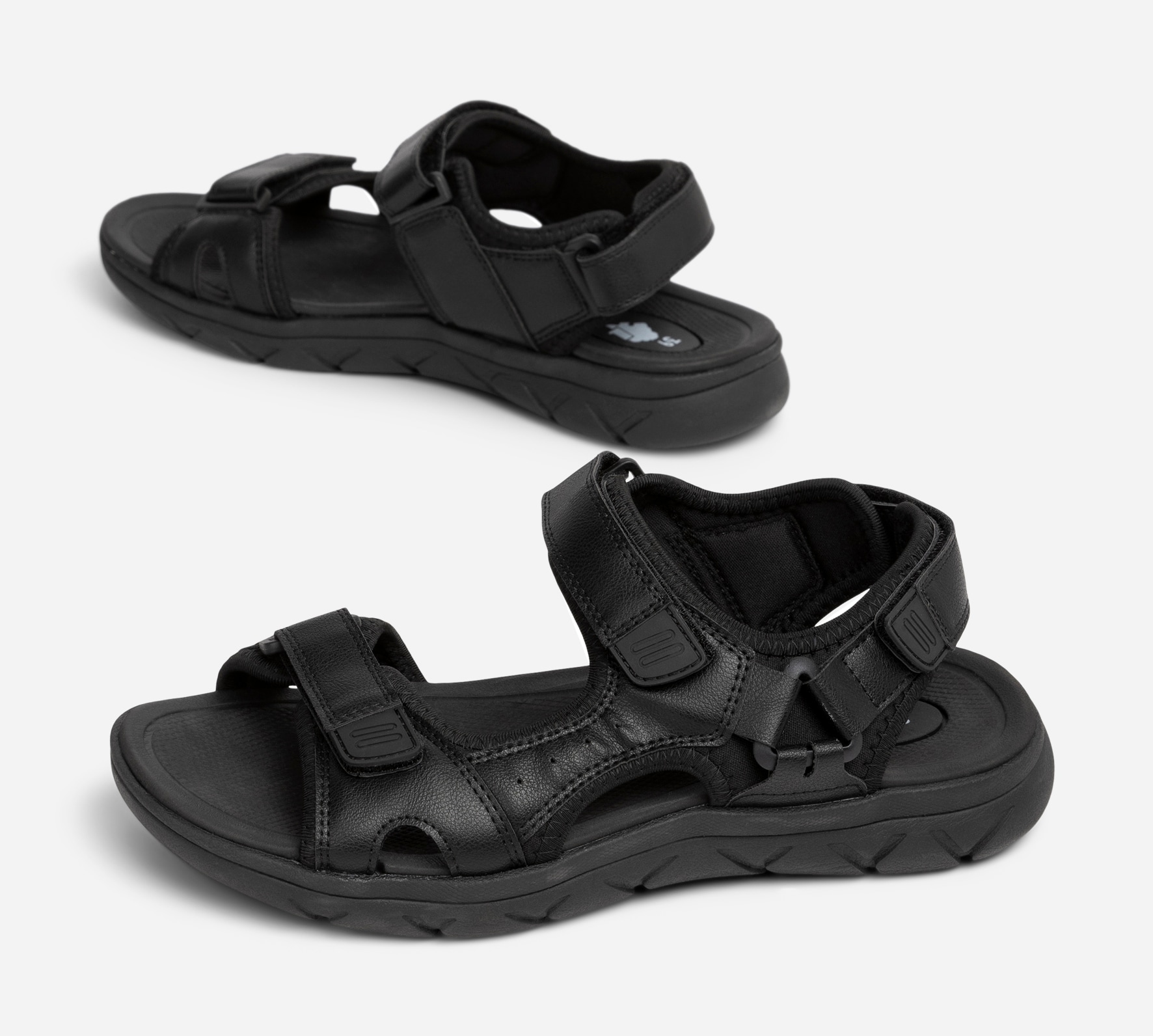 LEJON, Sandaler med remmar Svarta