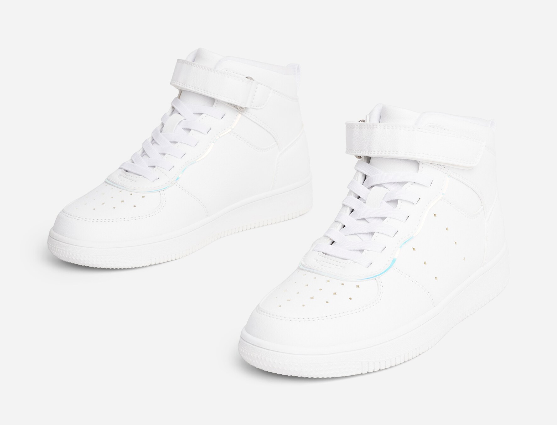 LEJON, Fleecefodrade höga sneakers Vita