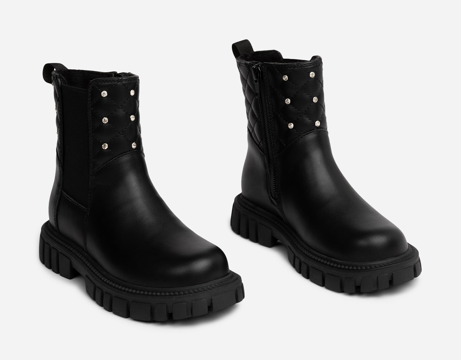 ZOEY, Fleecefodrade chelseaboots Svarta