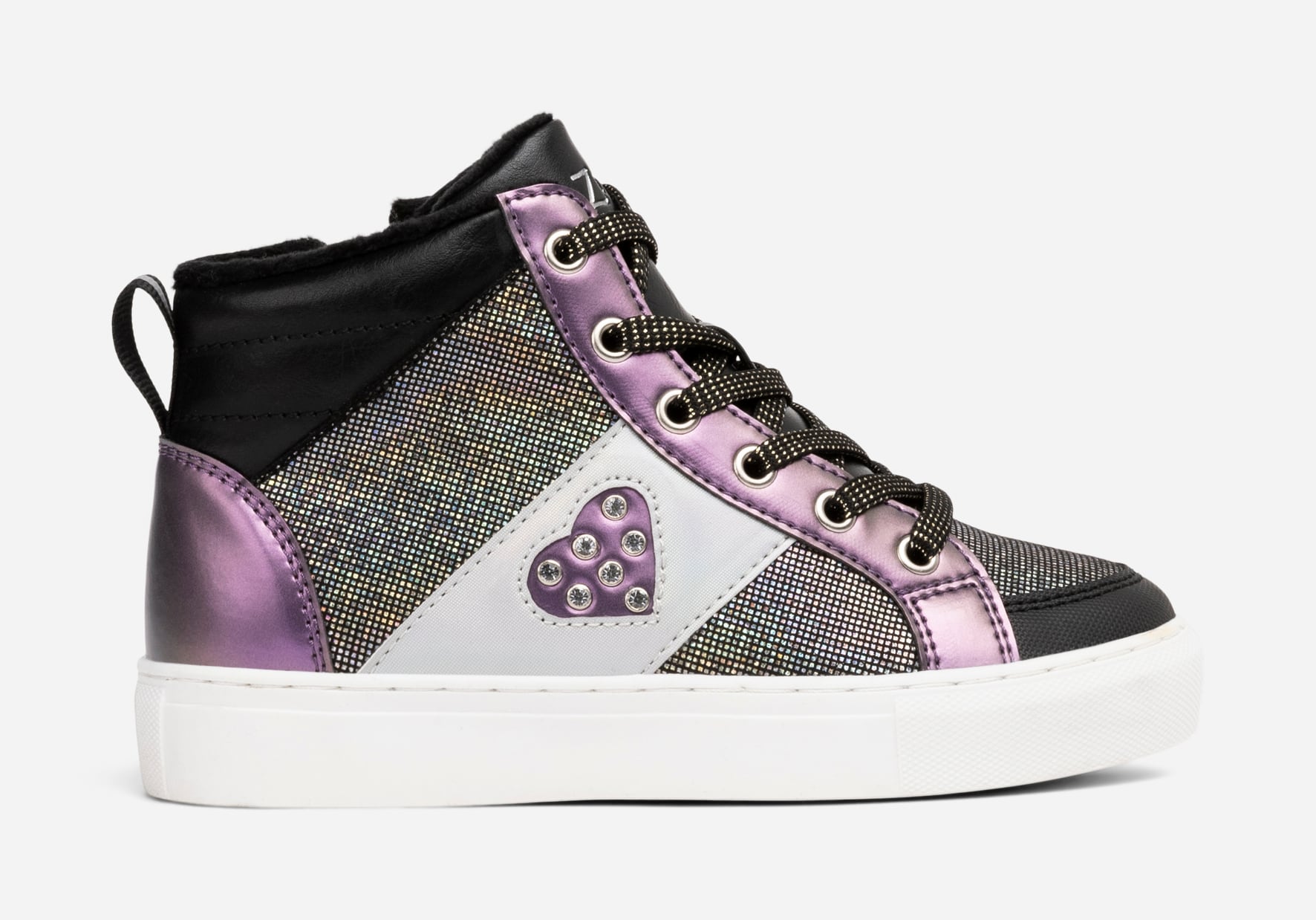 ZOEY, Fleecefodrade höga sneakers Svarta