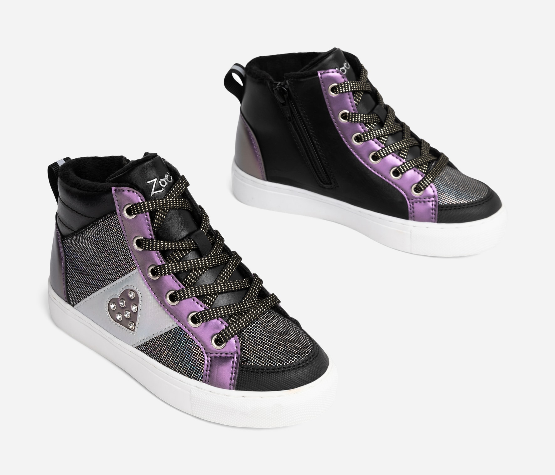 ZOEY, Fleecefodrade höga sneakers Svarta