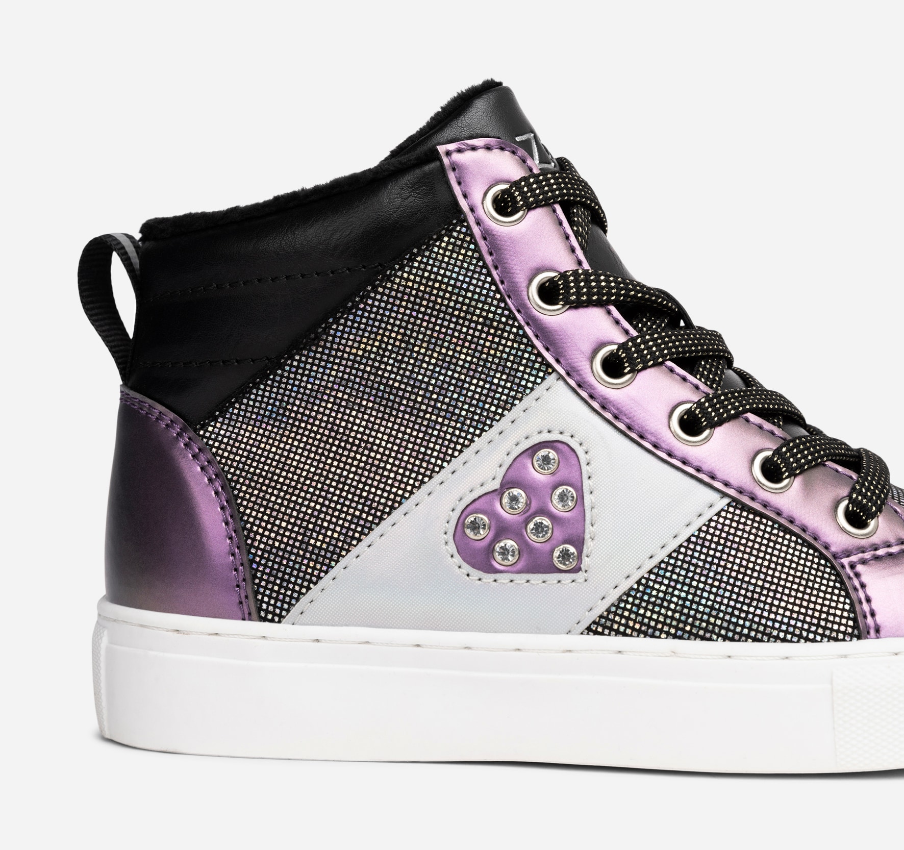 ZOEY, Fleecefodrade höga sneakers Svarta