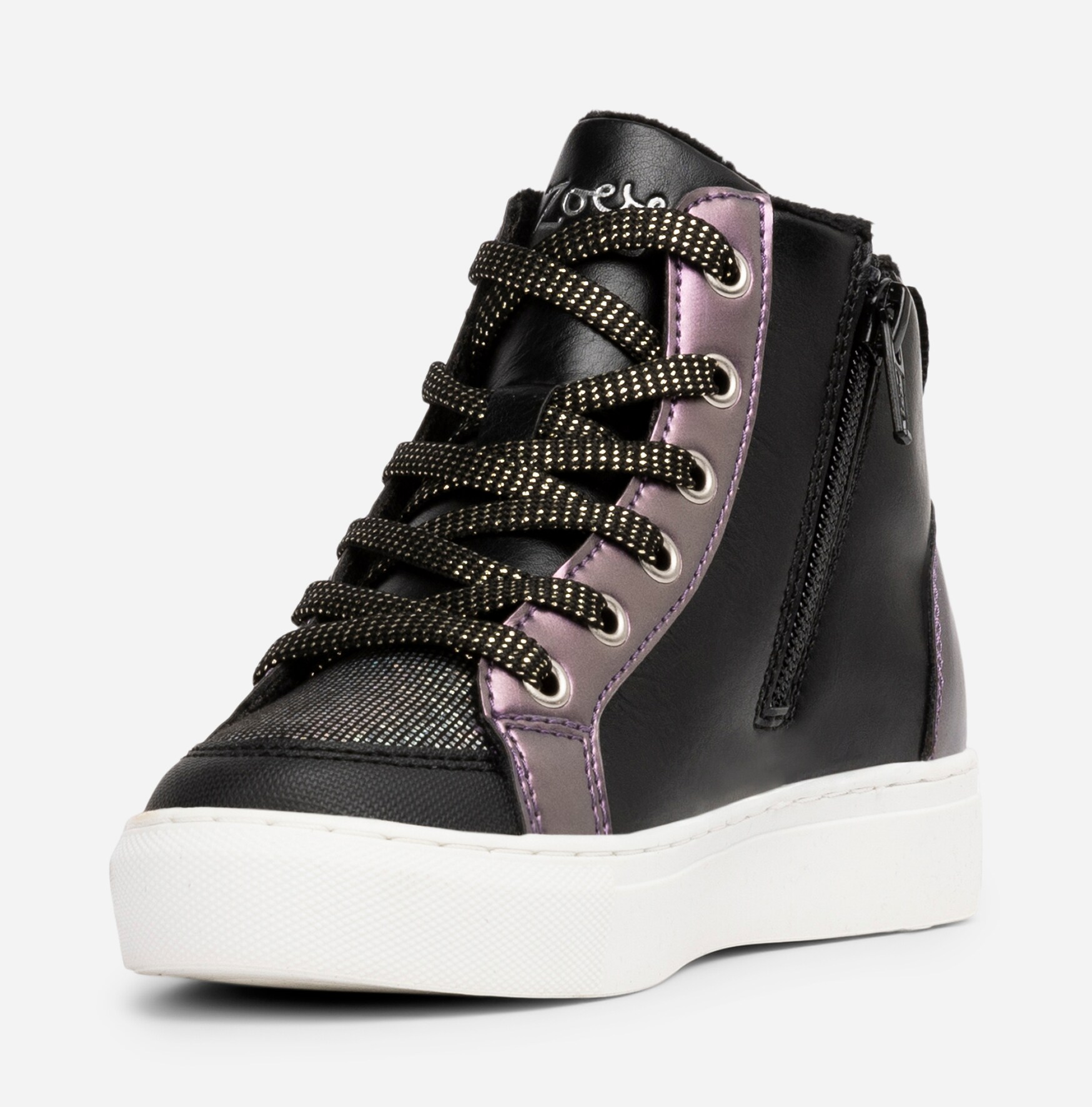 ZOEY, Fleecefodrade höga sneakers Svarta