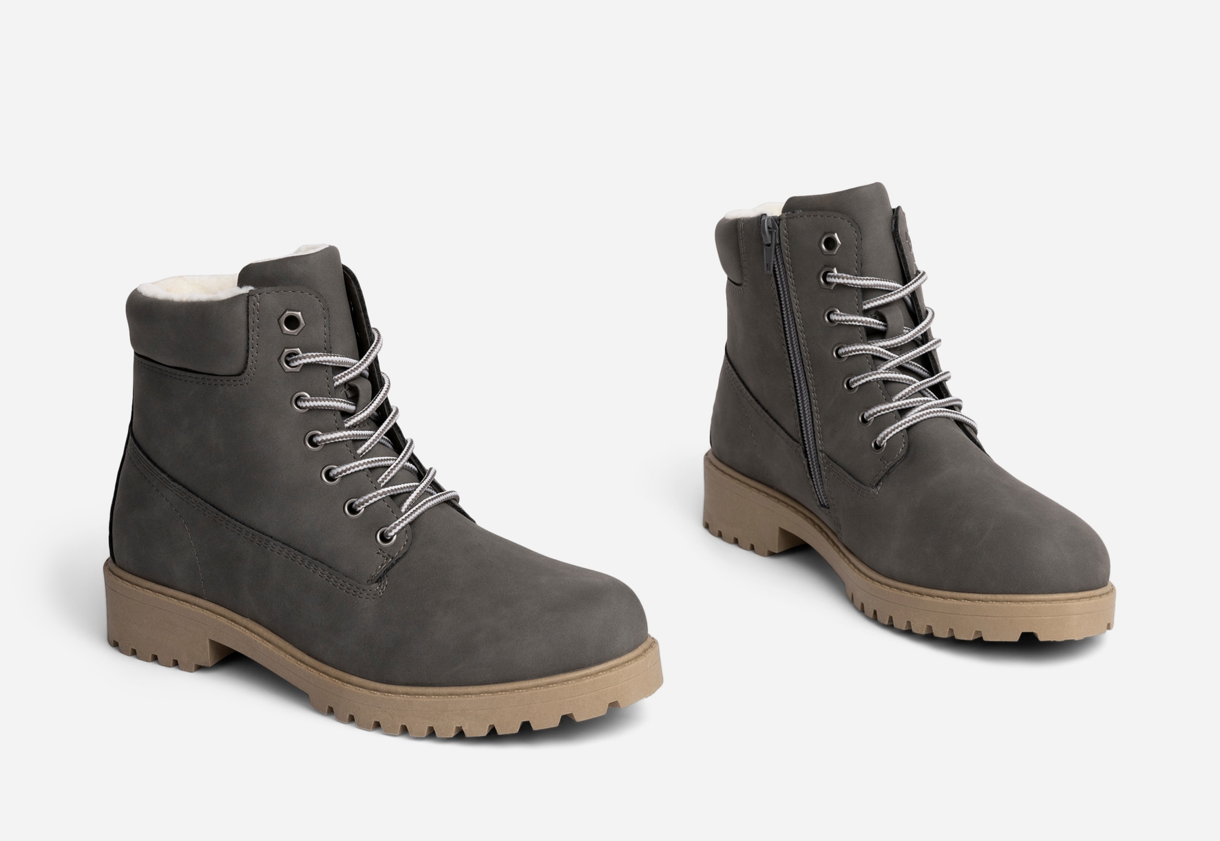 LEJON, Varmfodrade kängor Gråa