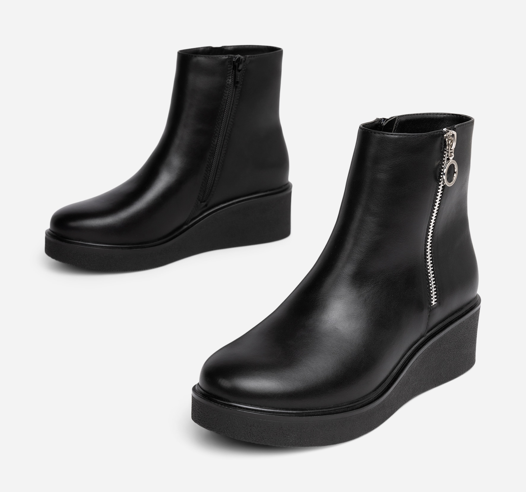 CLOU, Varmfodrade boots med dragkedja Svarta