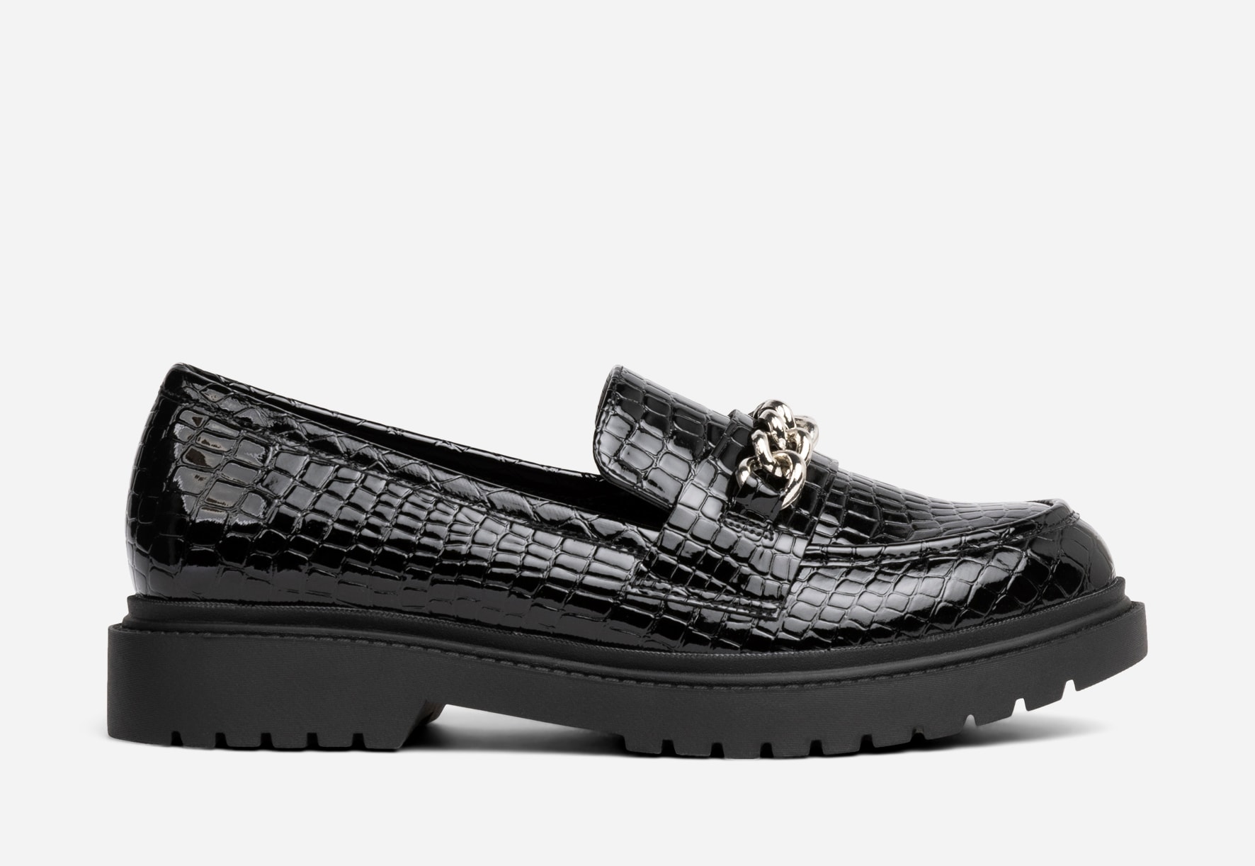CLOU, Loafers med kedja Svarta