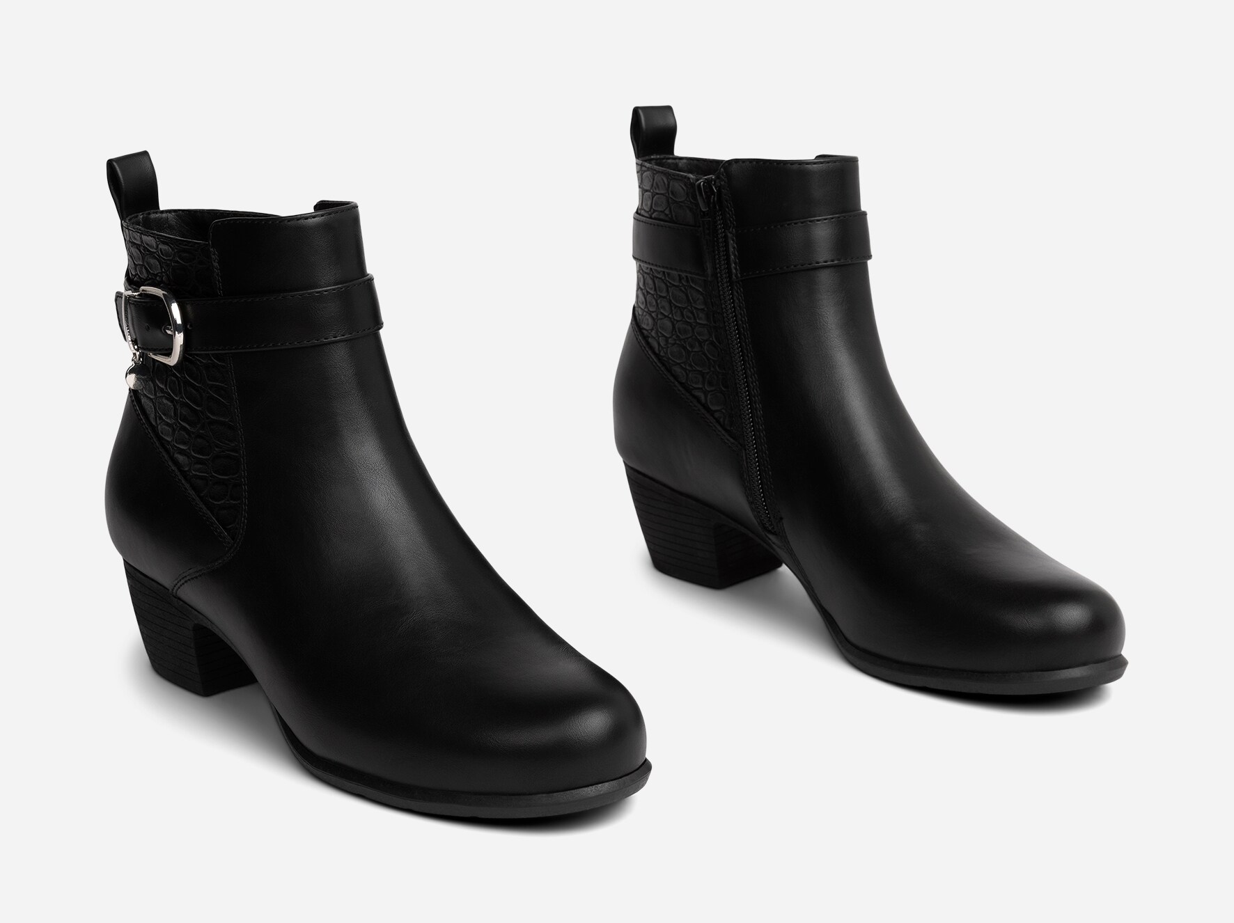 CLOU COMFORT, Boots med spänne Svarta
