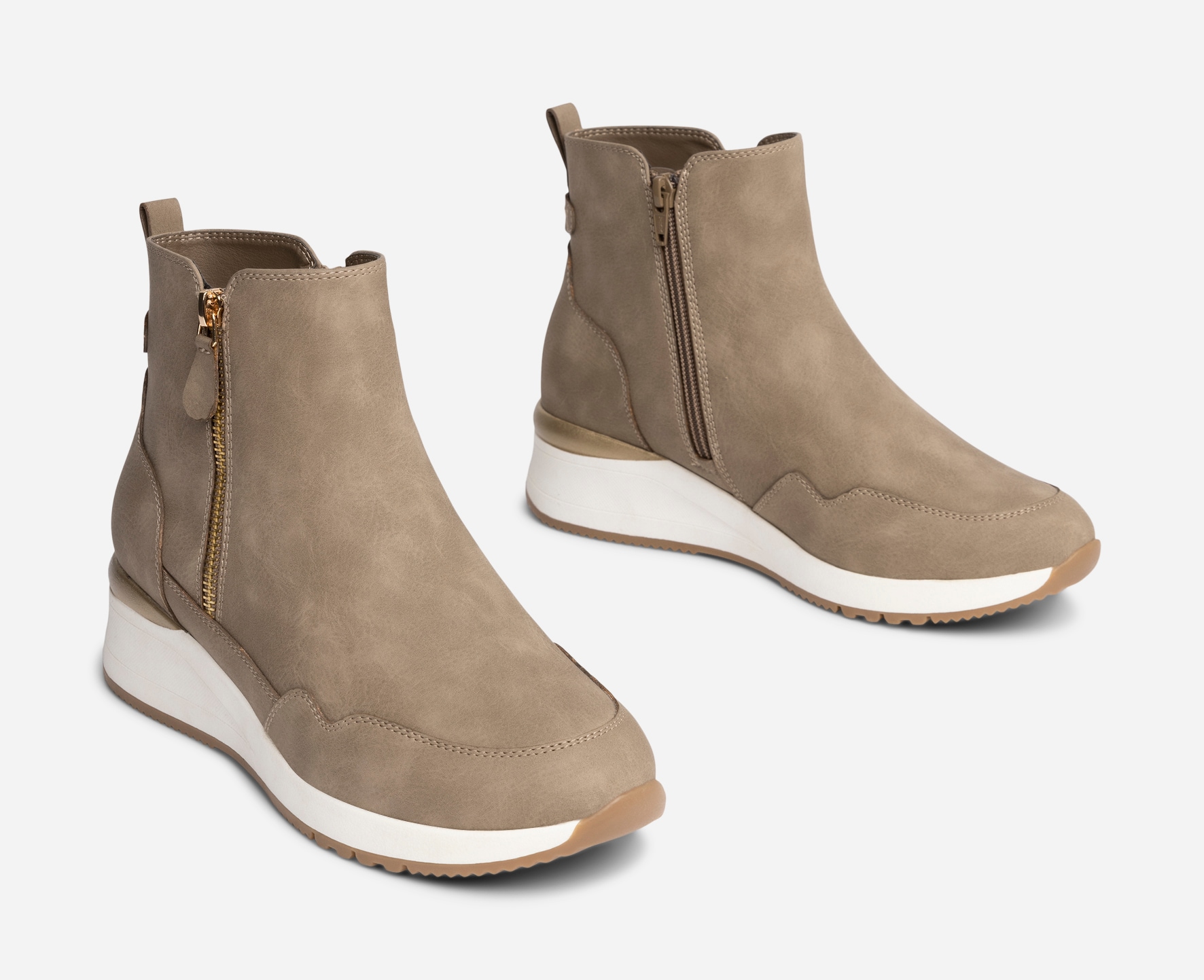 CLOU COMFORT, Boots med dragkedja Beigea