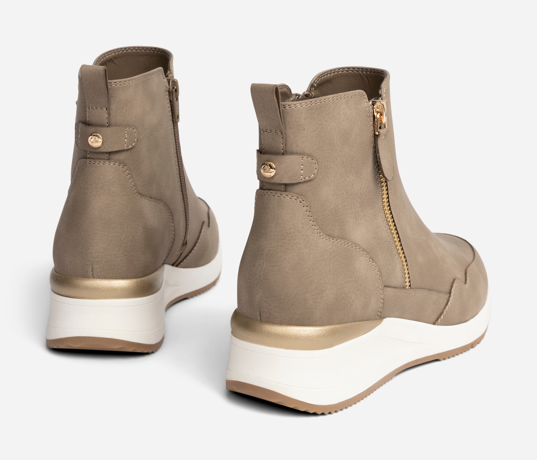 CLOU COMFORT, Boots med dragkedja Beigea