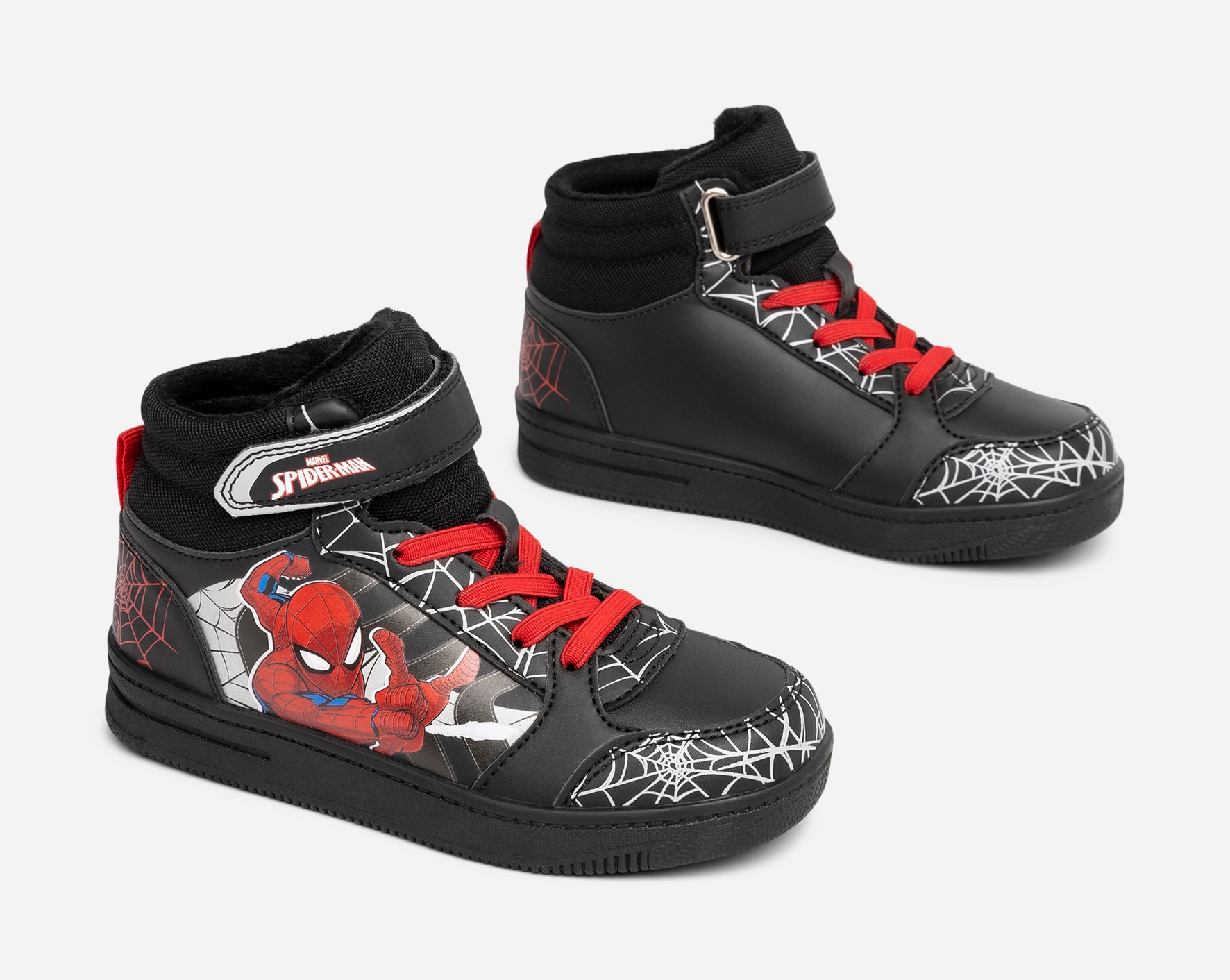 SPIDERMAN, Fleecefodrade höga sneakers Svarta
